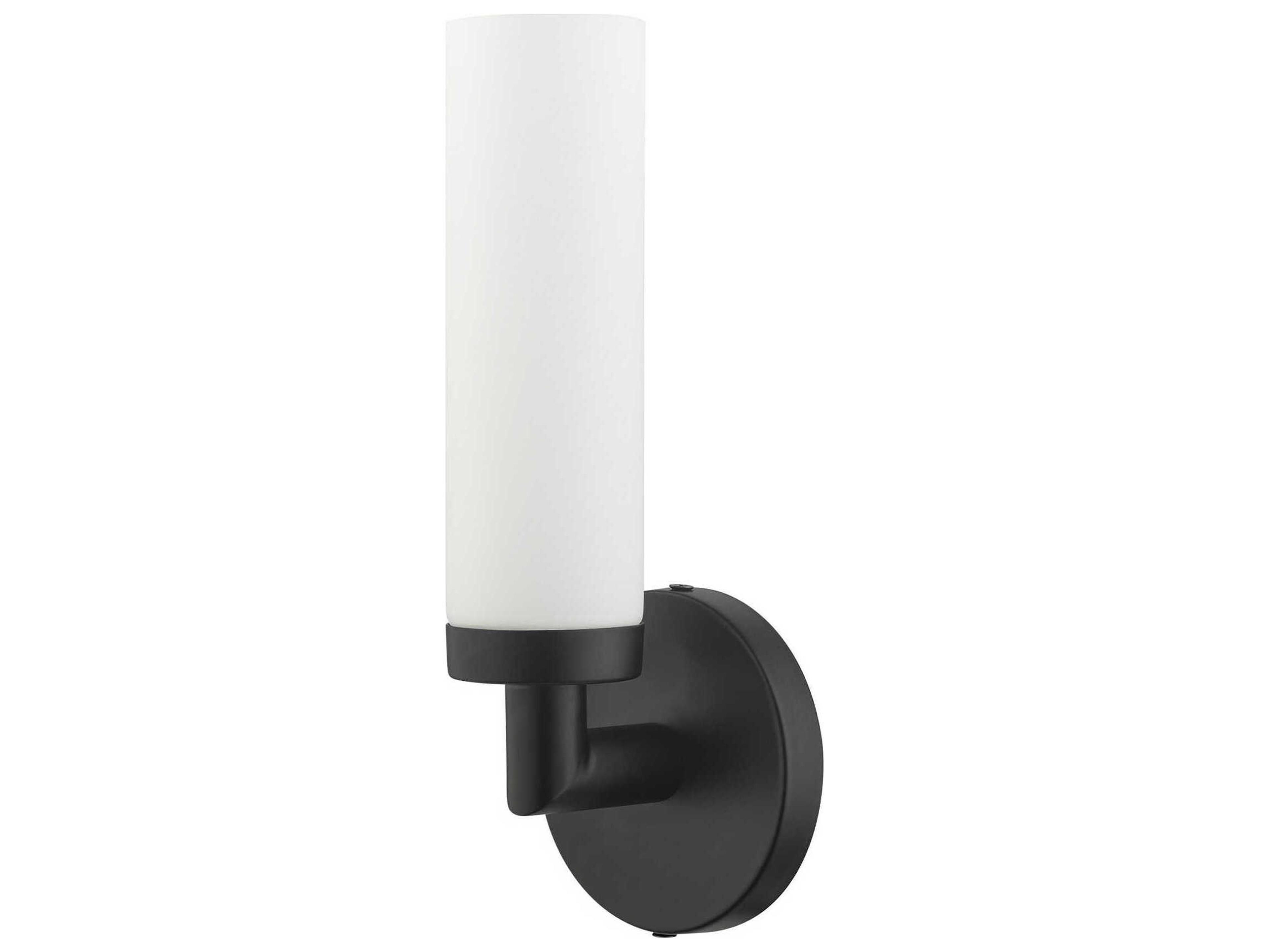 Livex Lighting Aero 1-Light Black Glass Wall Sconce