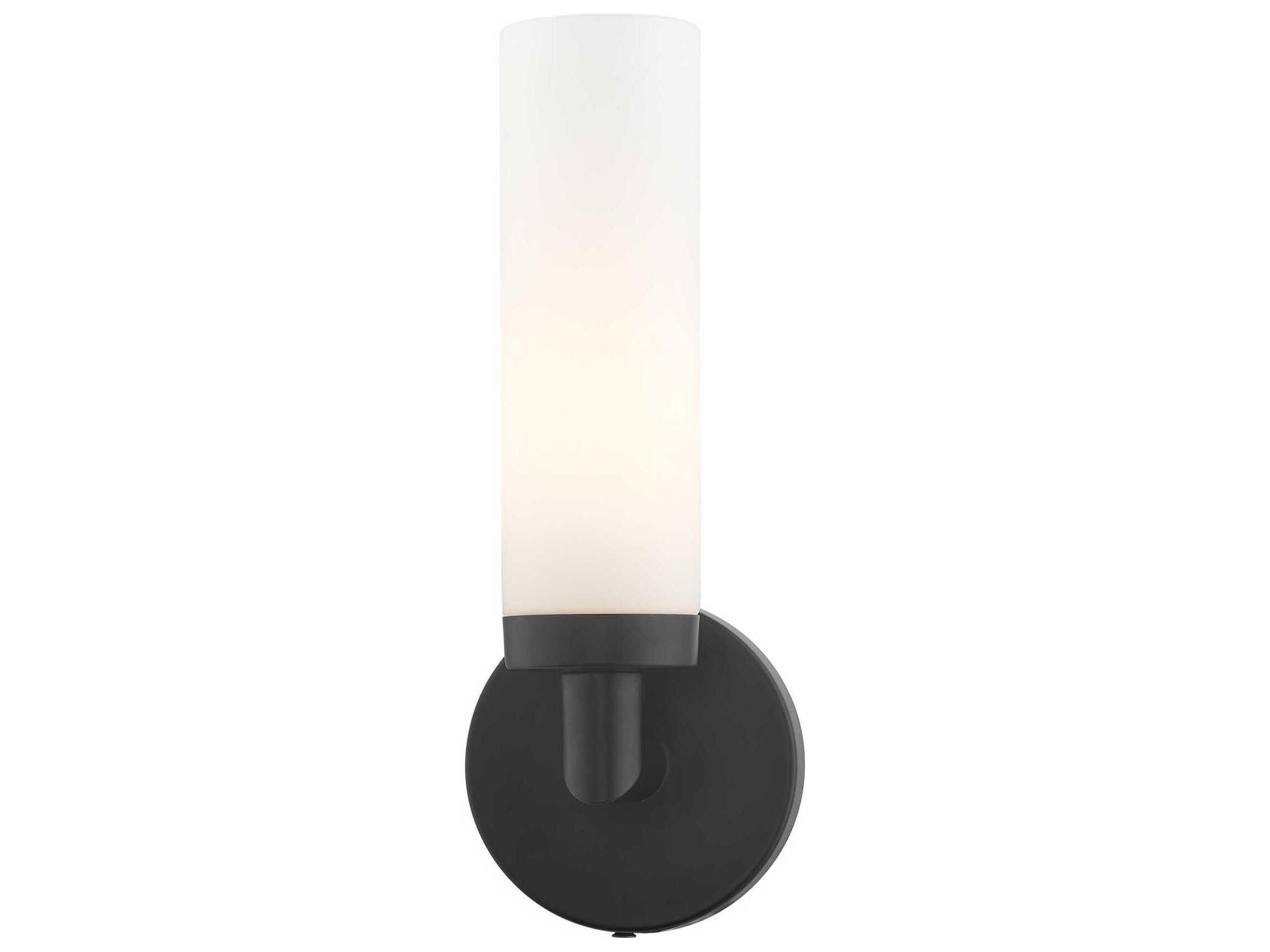 Livex Lighting Aero 1-Light Black Glass Wall Sconce