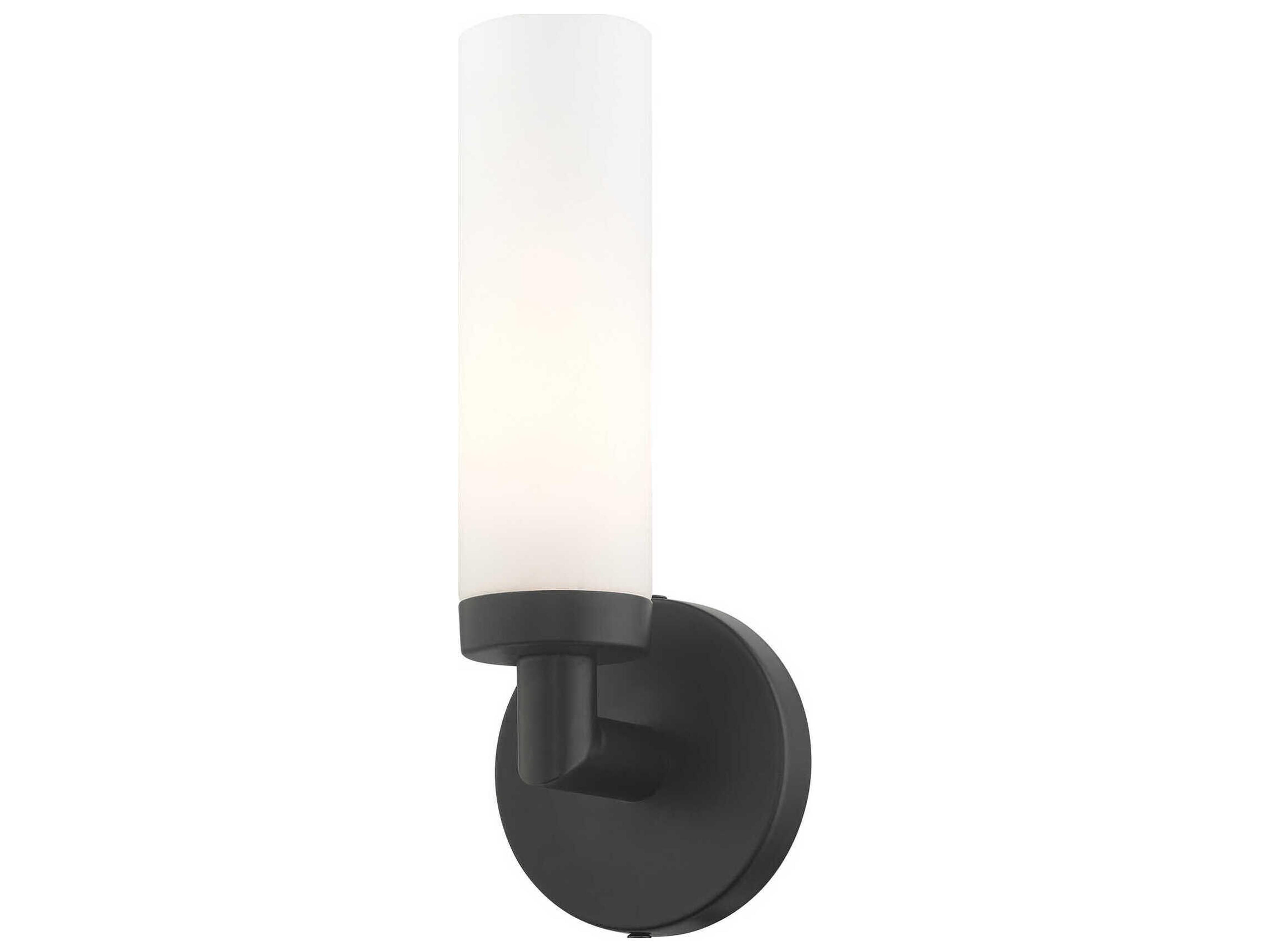 Livex Lighting Aero 1-Light Black Glass Wall Sconce