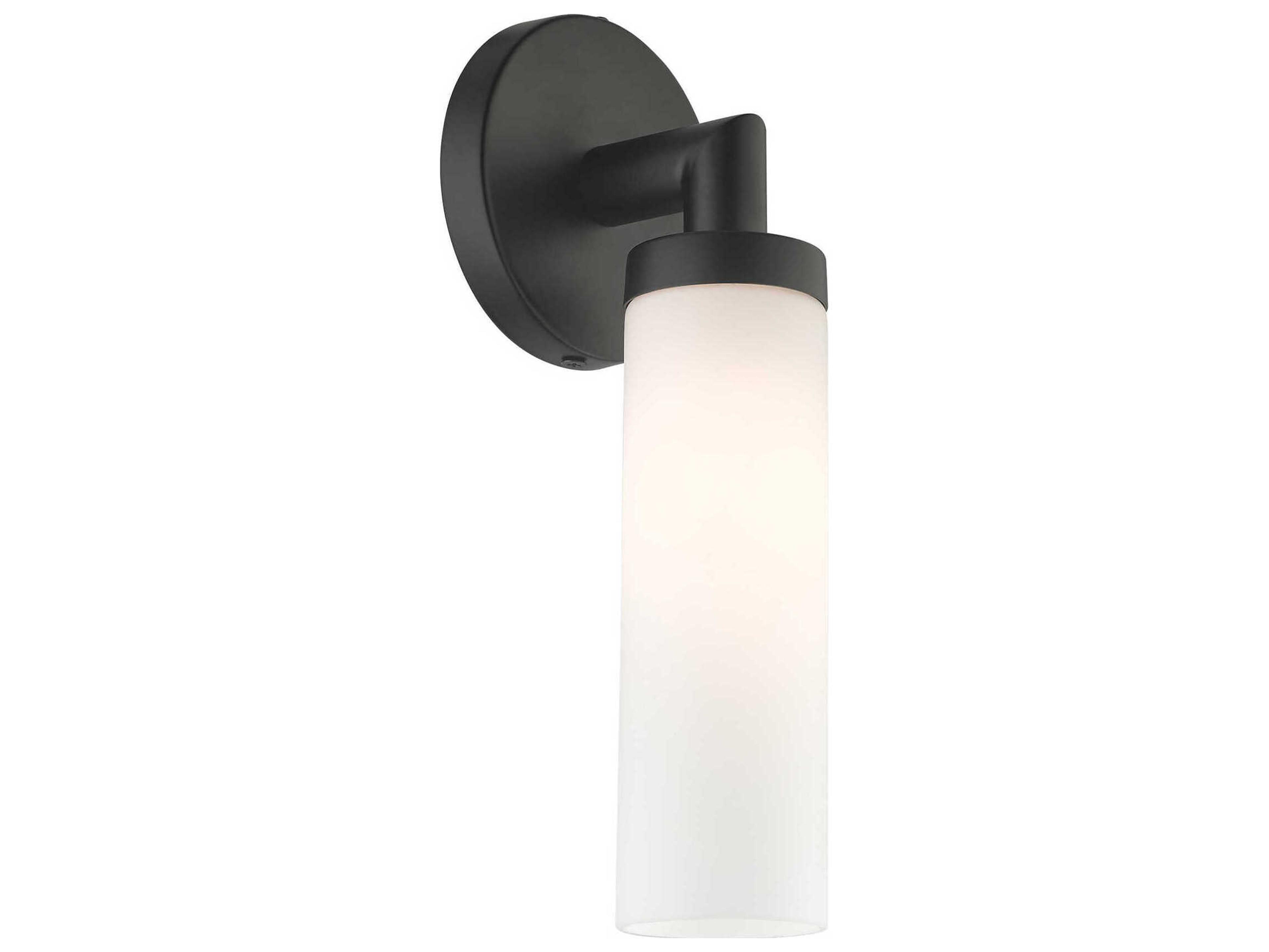 Livex Lighting Aero 1-Light Black Glass Wall Sconce