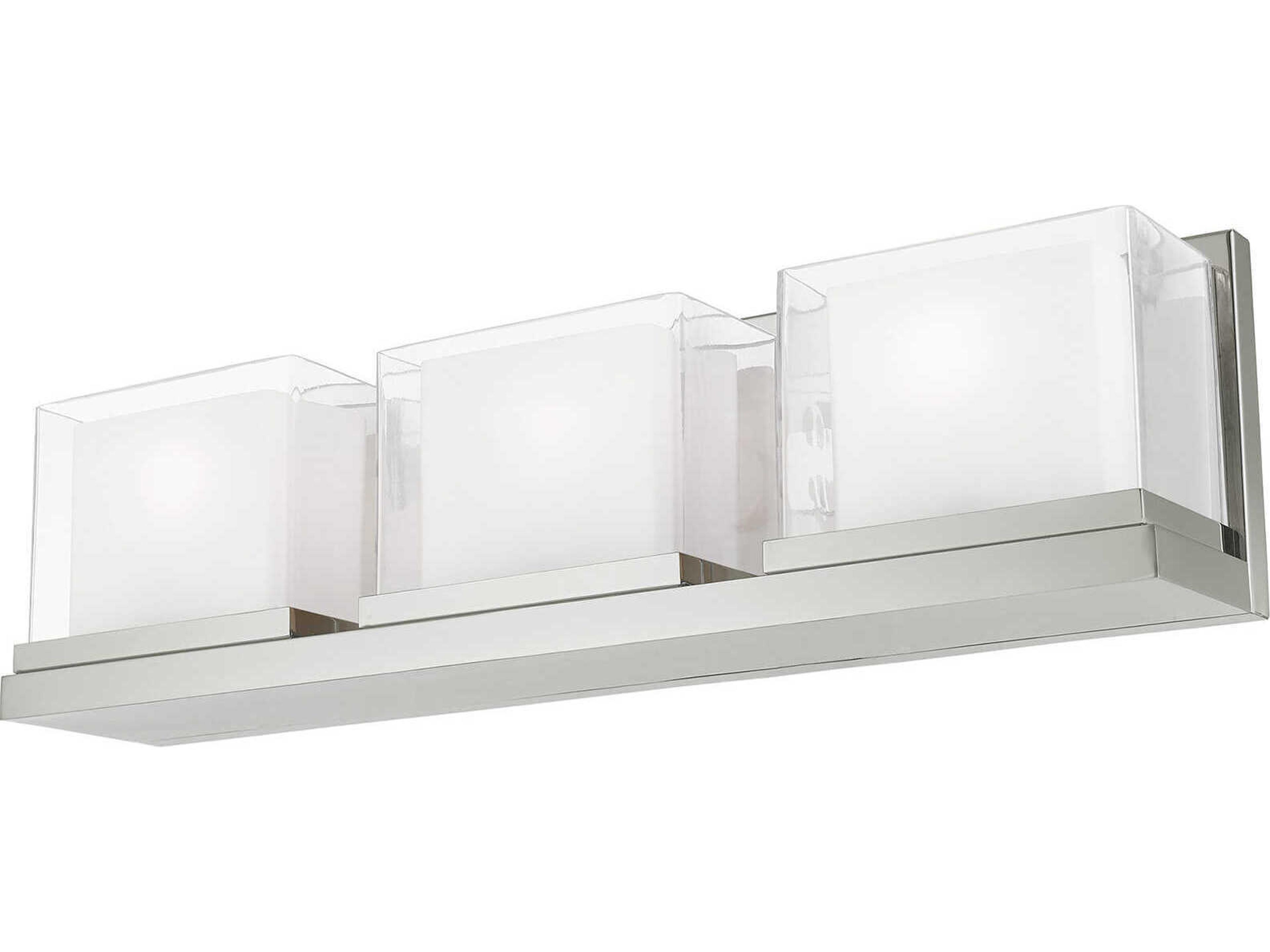 Duval 3-Light Polished Chrome Glass Vanity Light