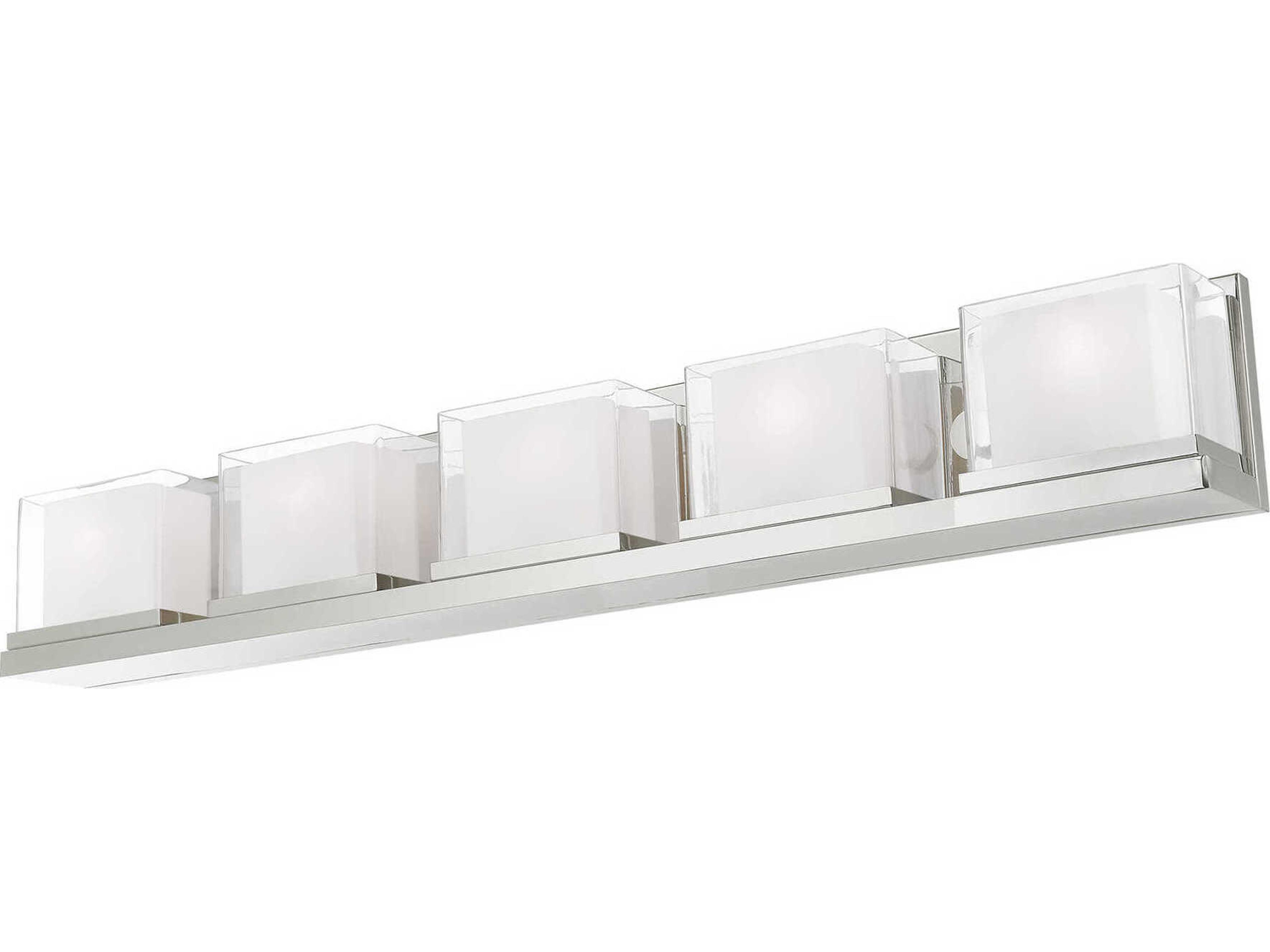 Duval 5-Light Polished Chrome Glass Vanity Light