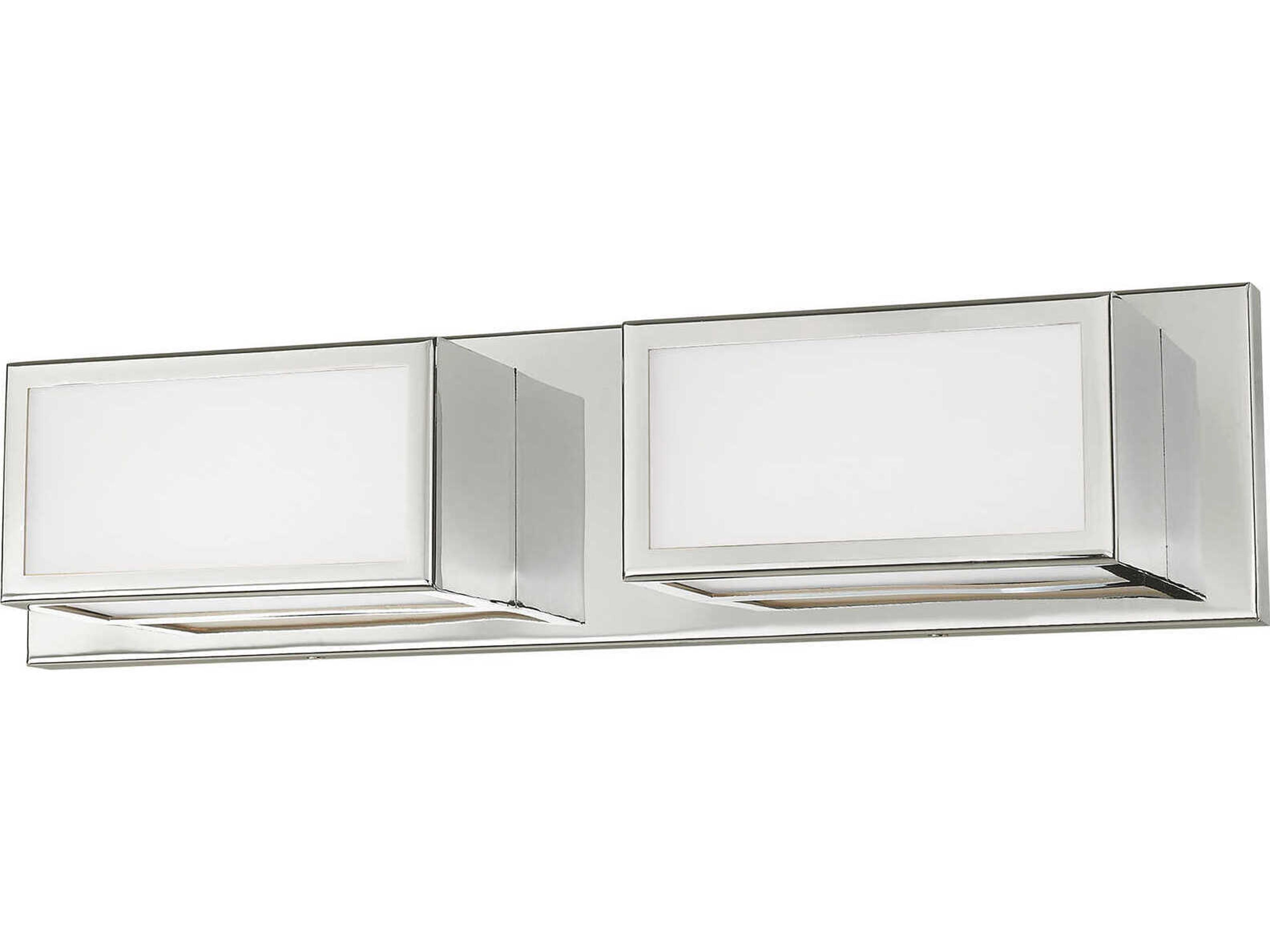 Sutter 2-Light Polished Chrome White Glass LED Vanity Light