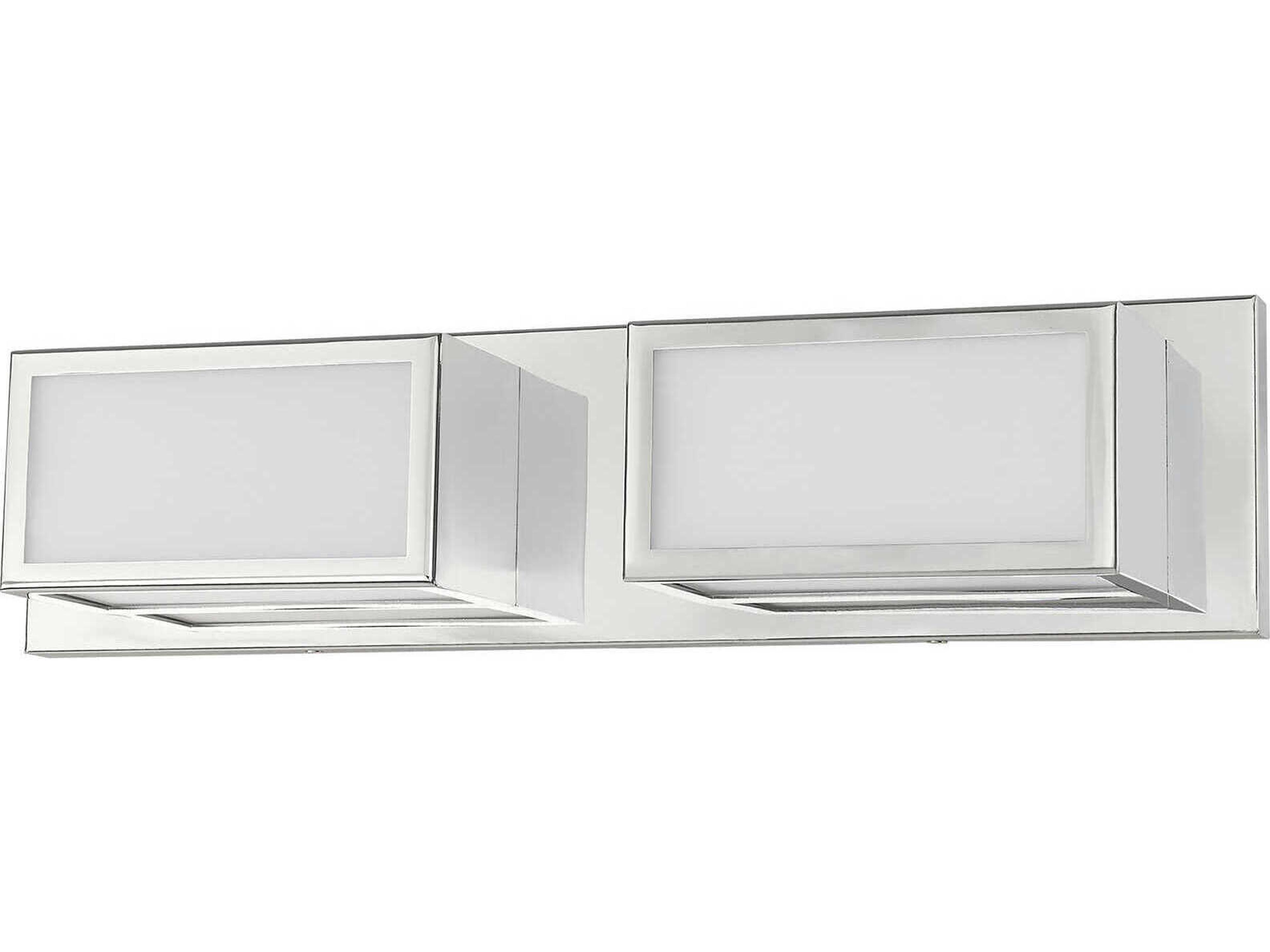 Livex Lighting Sutter 2-Light Polished Chrome White Glass LED Vanity Light