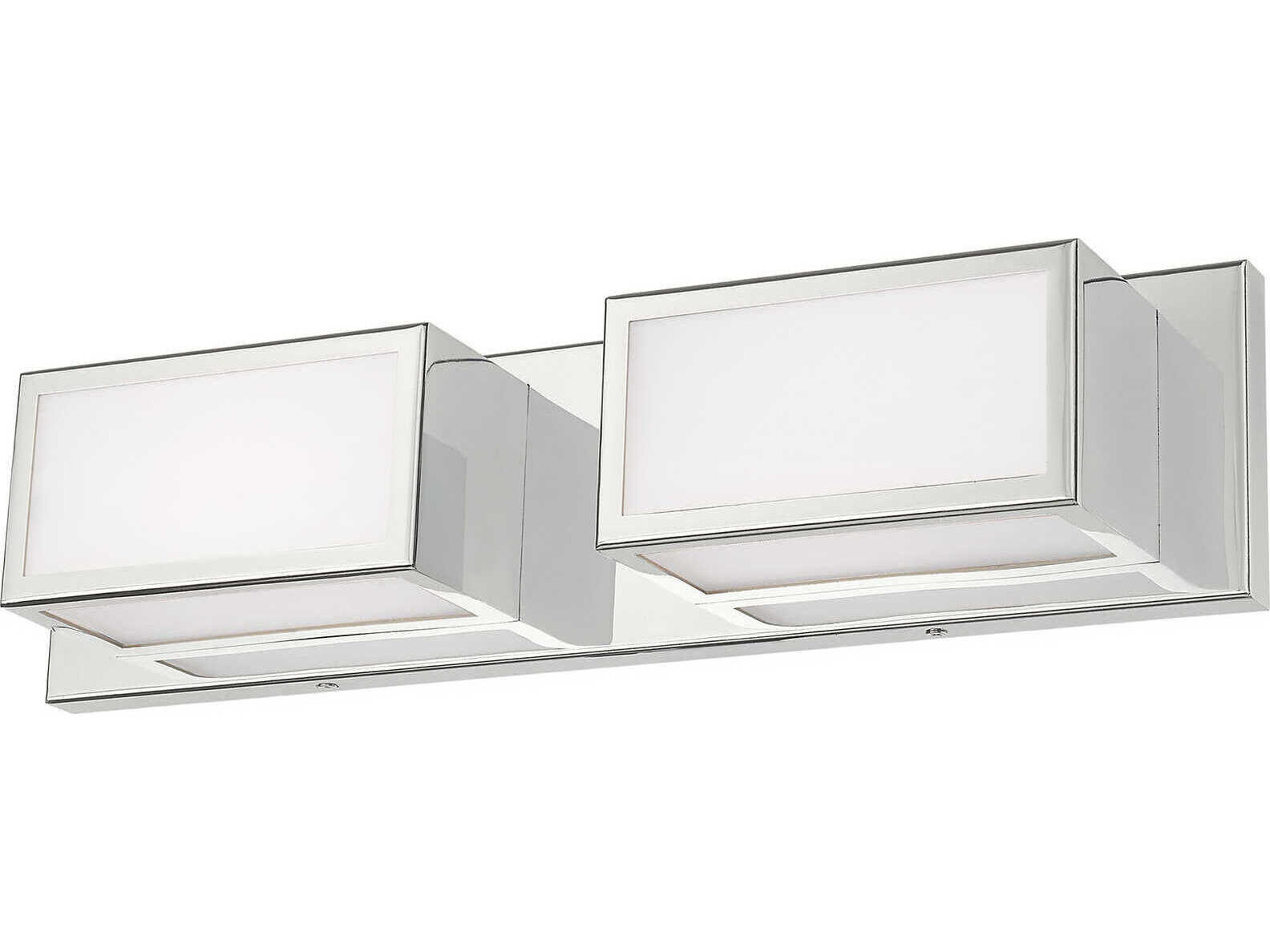 Livex Lighting Sutter 2-Light Polished Chrome White Glass LED Vanity Light
