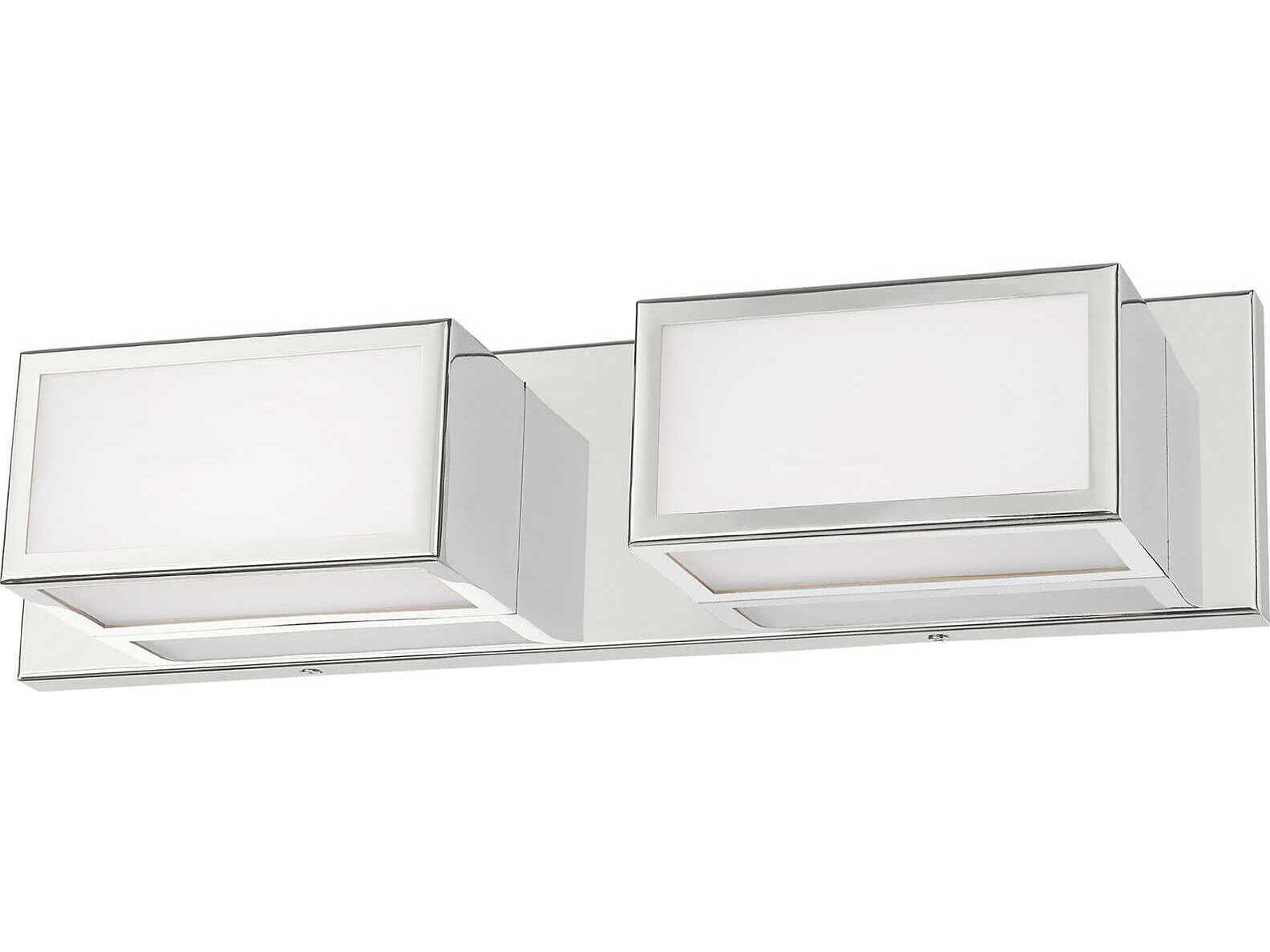 Livex Lighting Sutter 2-Light Polished Chrome White Glass LED Vanity Light