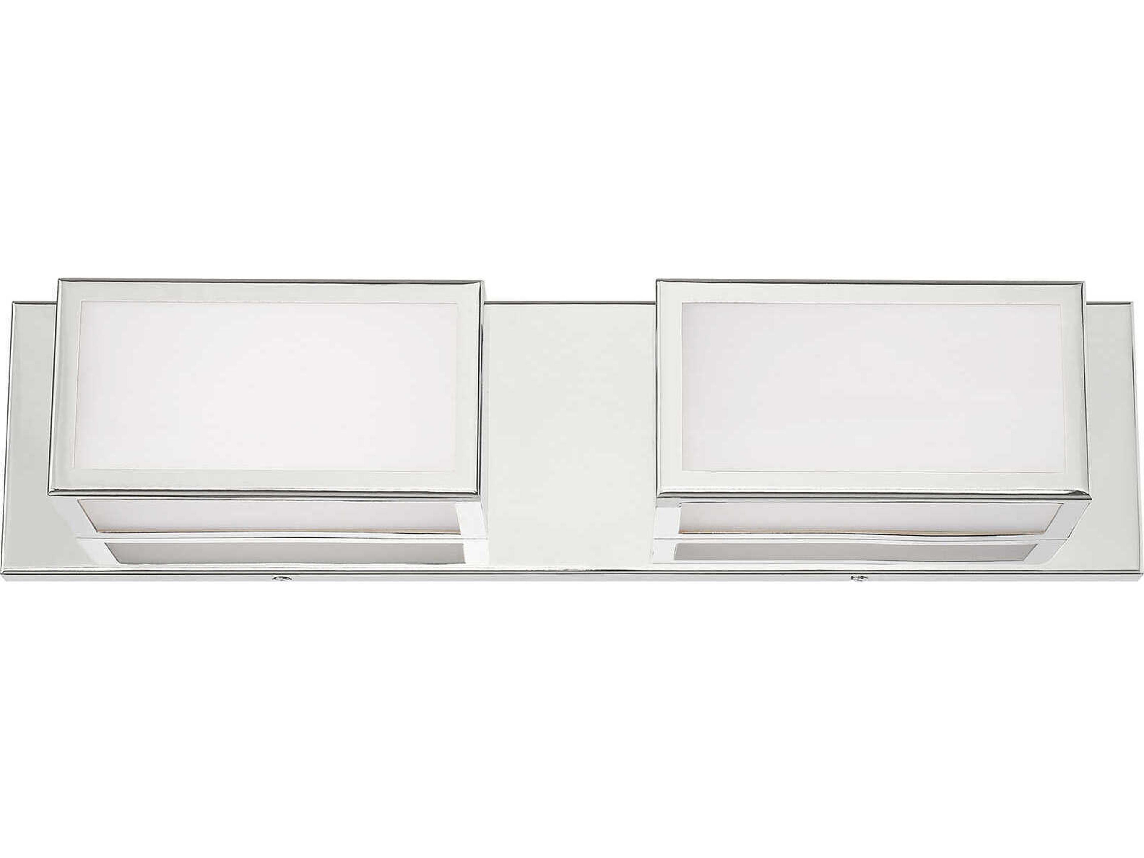 Livex Lighting Sutter 2-Light Polished Chrome White Glass LED Vanity Light