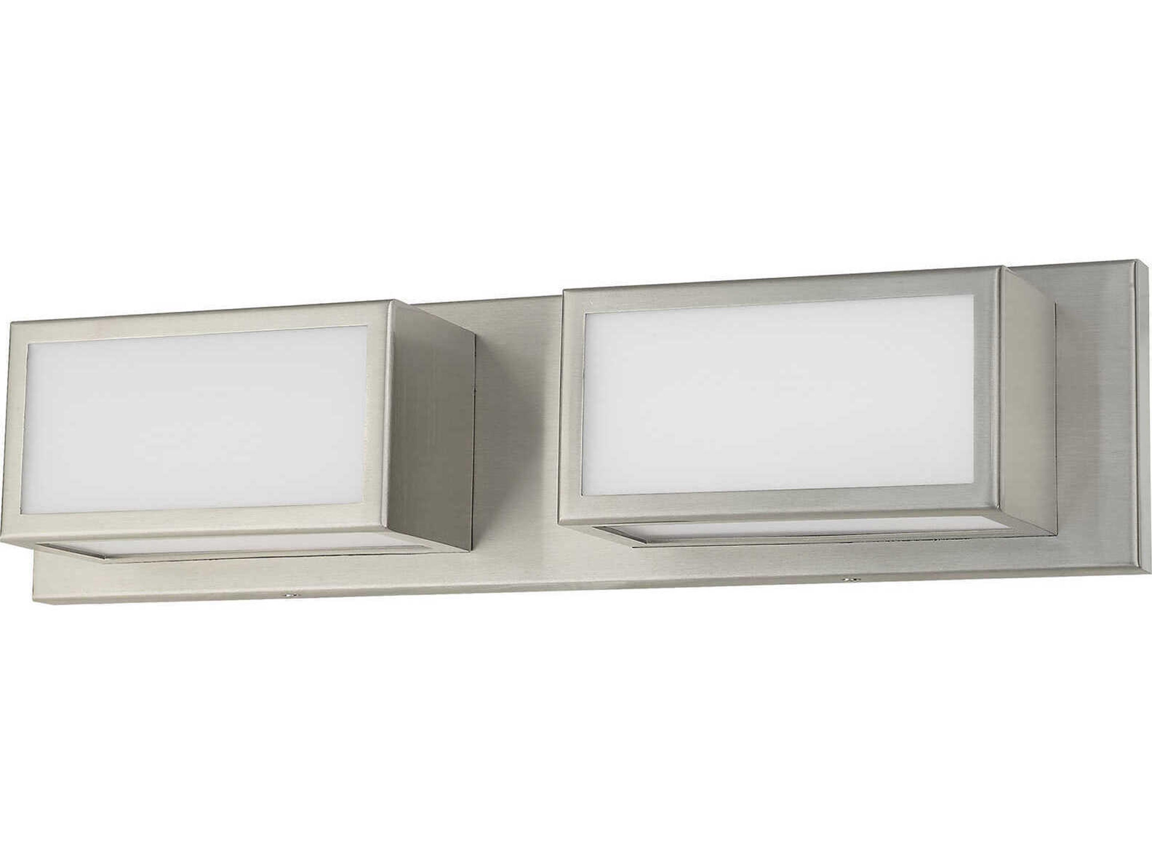 Livex Lighting Sutter 2-Light Brushed Nickel Glass LED Vanity Light