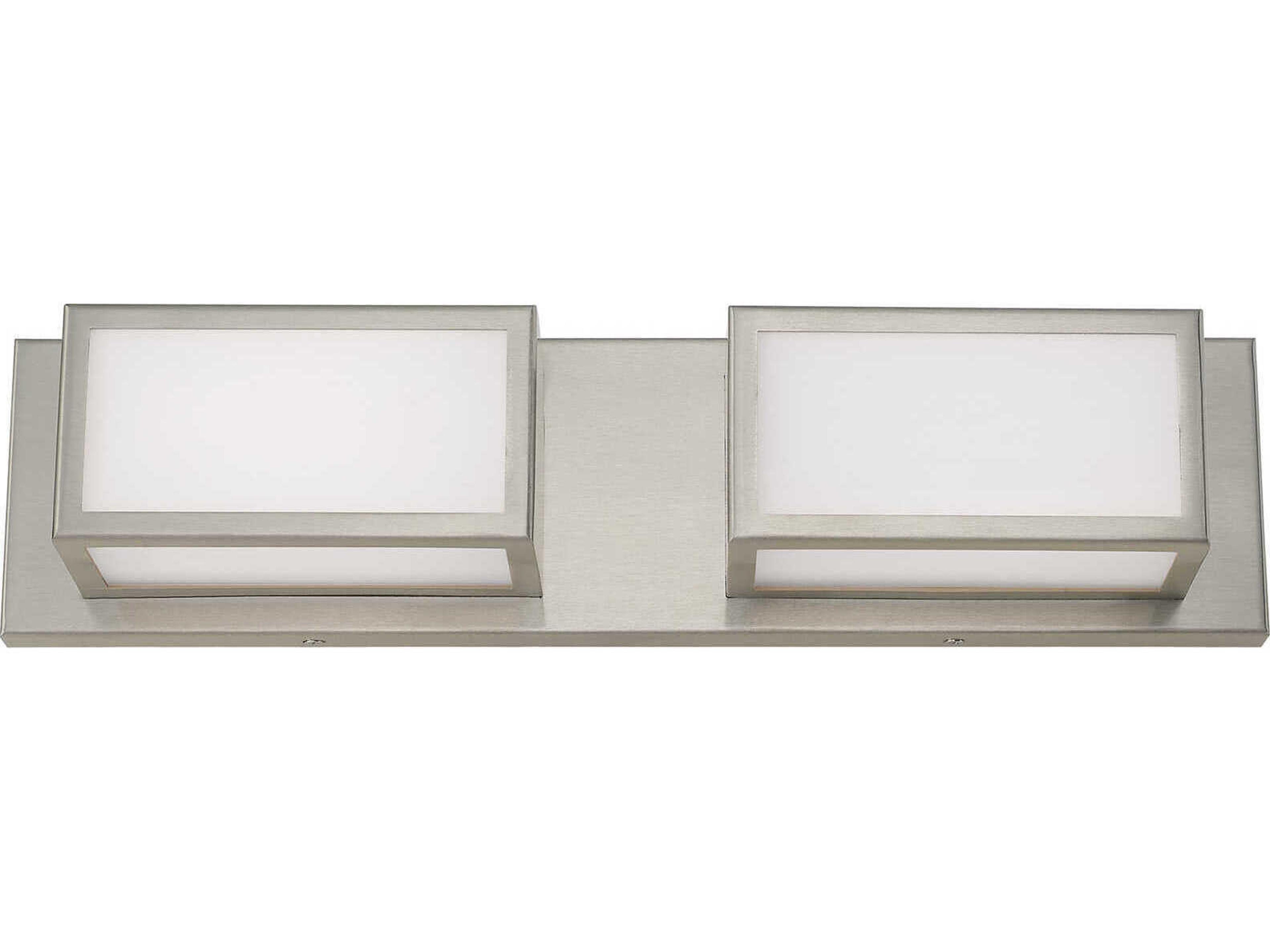 Livex Lighting Sutter 2-Light Brushed Nickel Glass LED Vanity Light