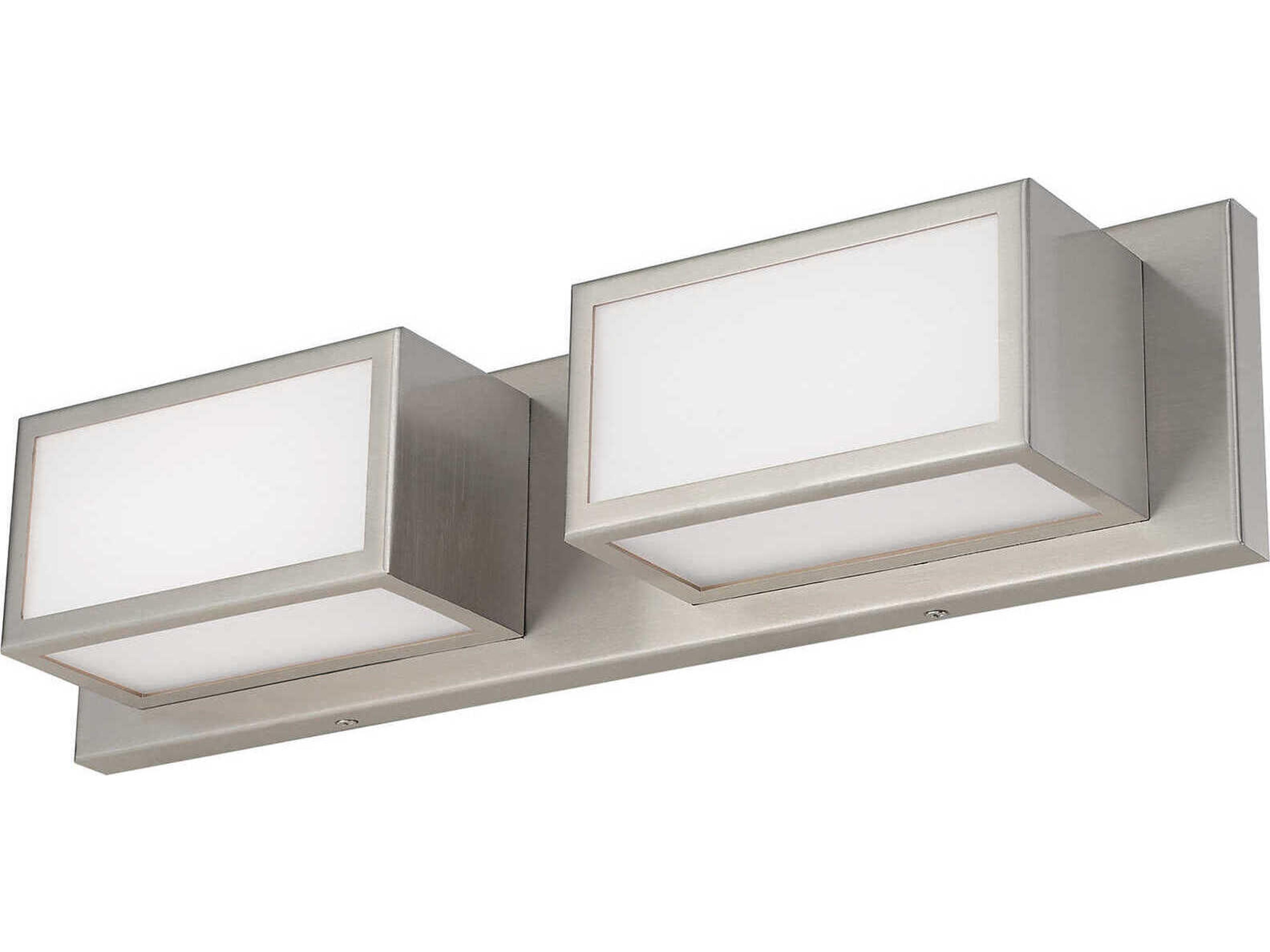Livex Lighting Sutter 2-Light Brushed Nickel Glass LED Vanity Light