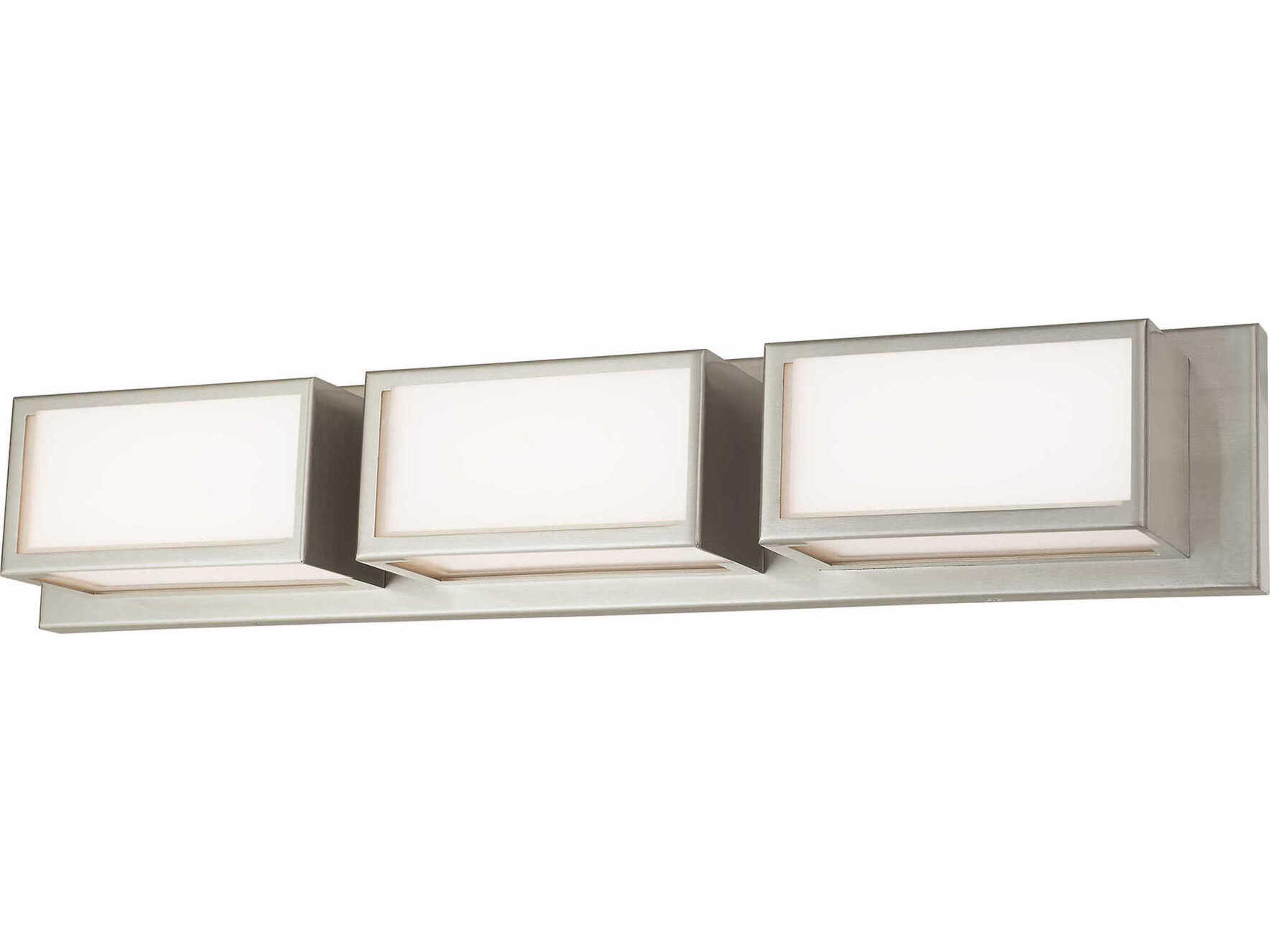 Sutter 3-Light Brushed Nickel Glass LED Vanity Light