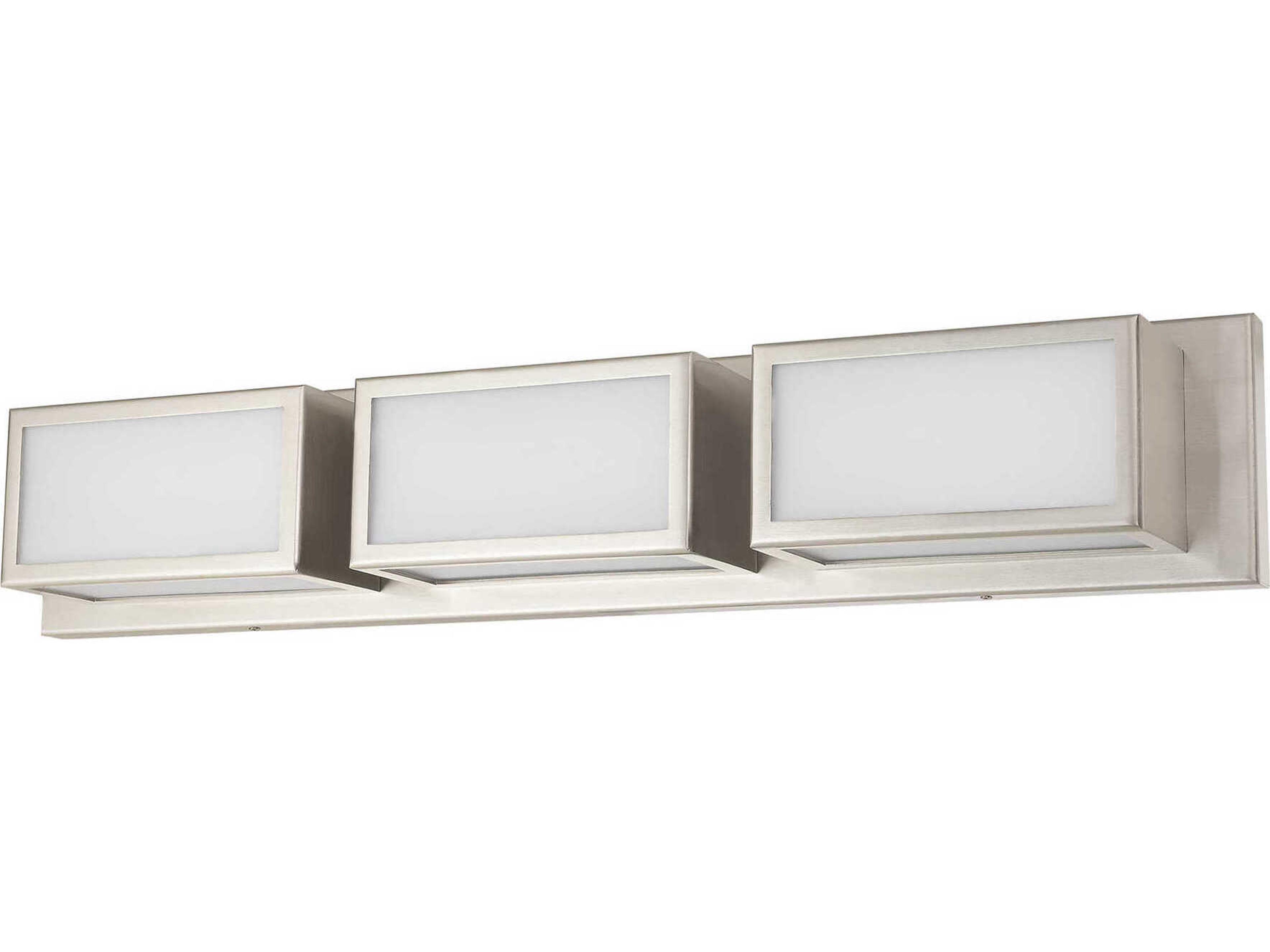 Livex Lighting Sutter 3-Light Brushed Nickel Glass LED Vanity Light