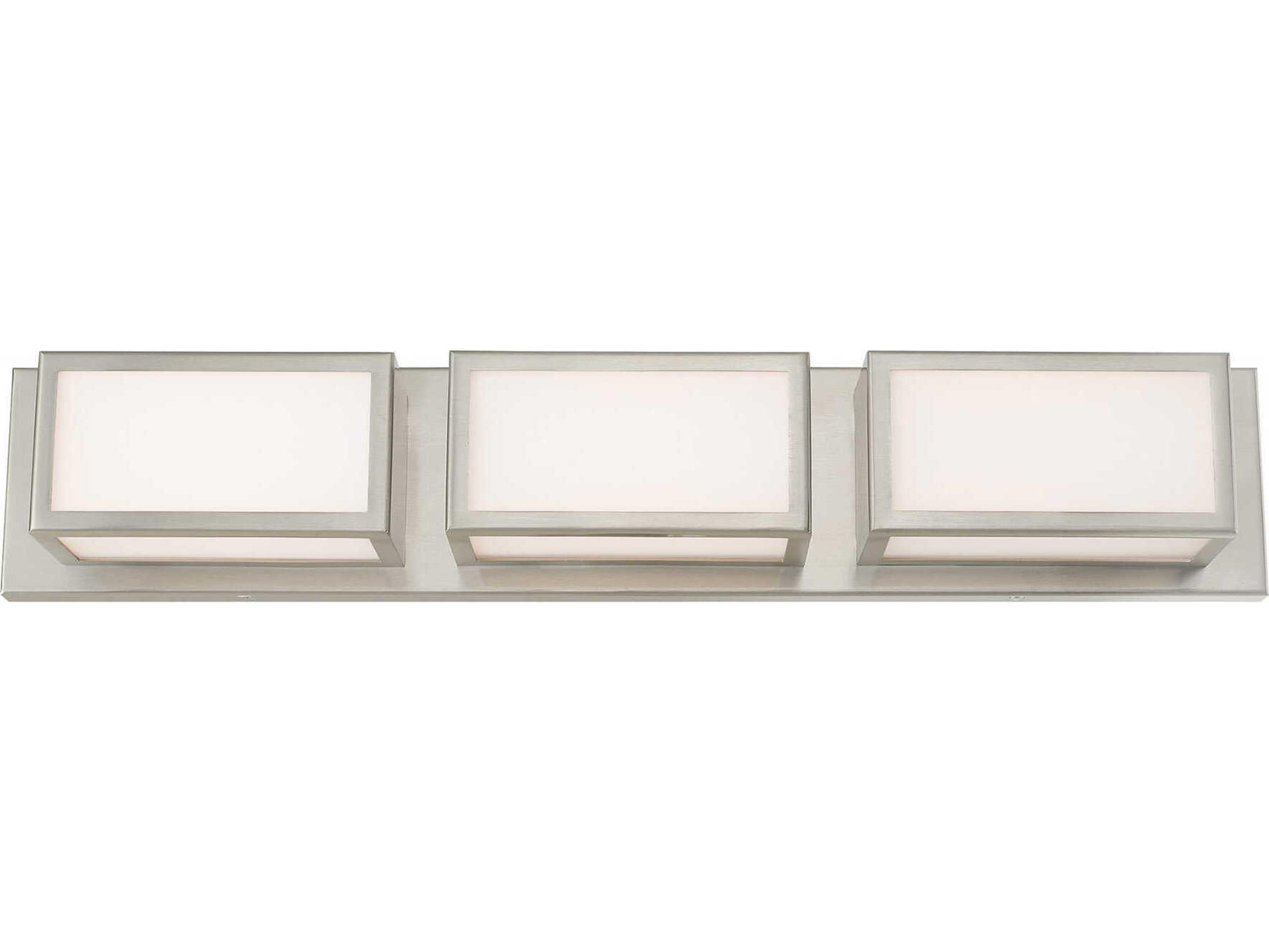Livex Lighting Sutter 3-Light Brushed Nickel Glass LED Vanity Light