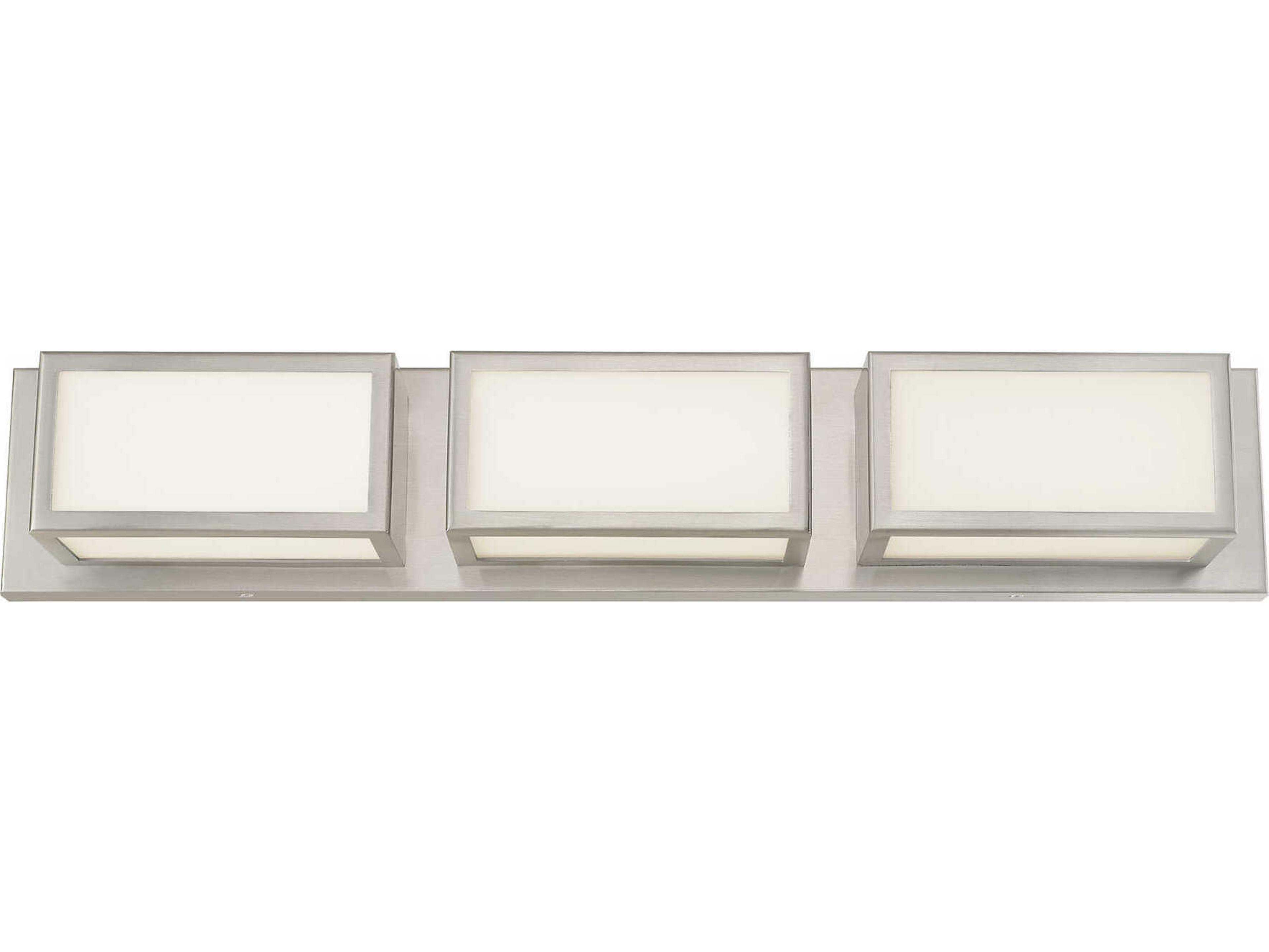 Livex Lighting Sutter 3-Light Brushed Nickel Glass LED Vanity Light