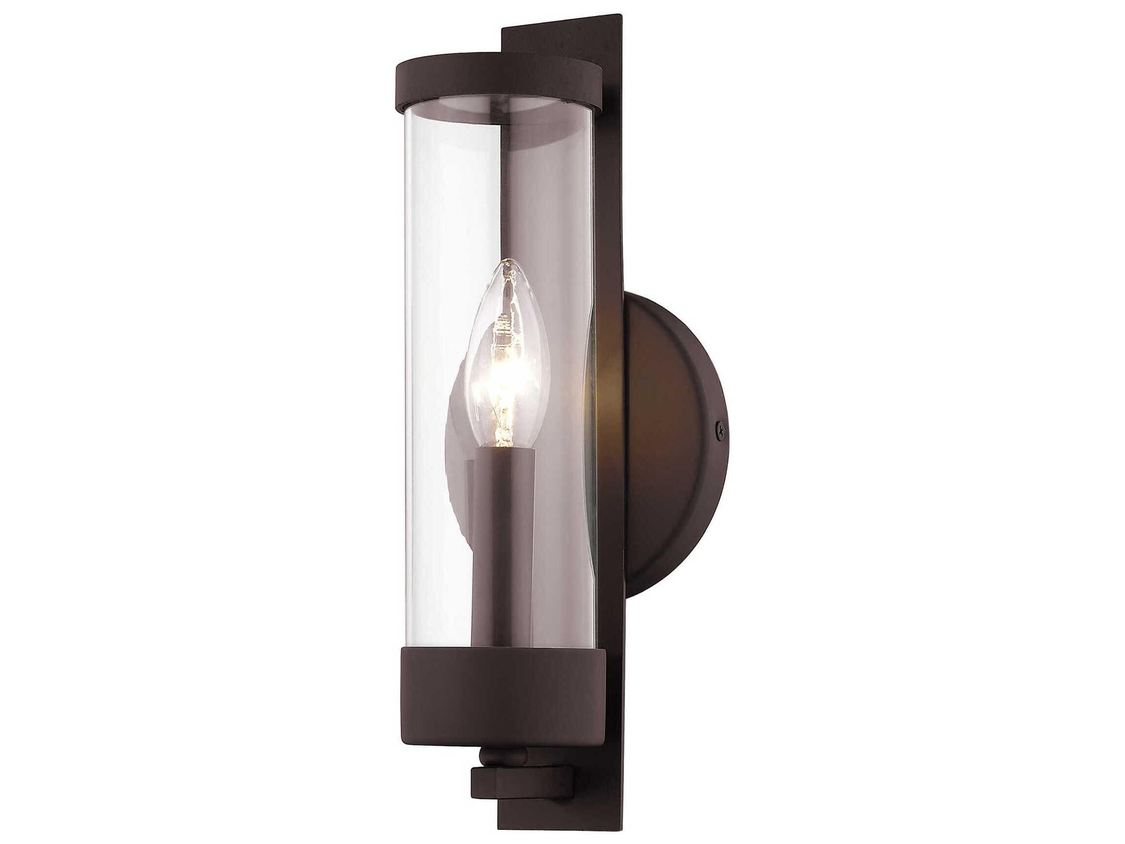 Castleton 1-Light Bronze Clear Glass Wall Sconce