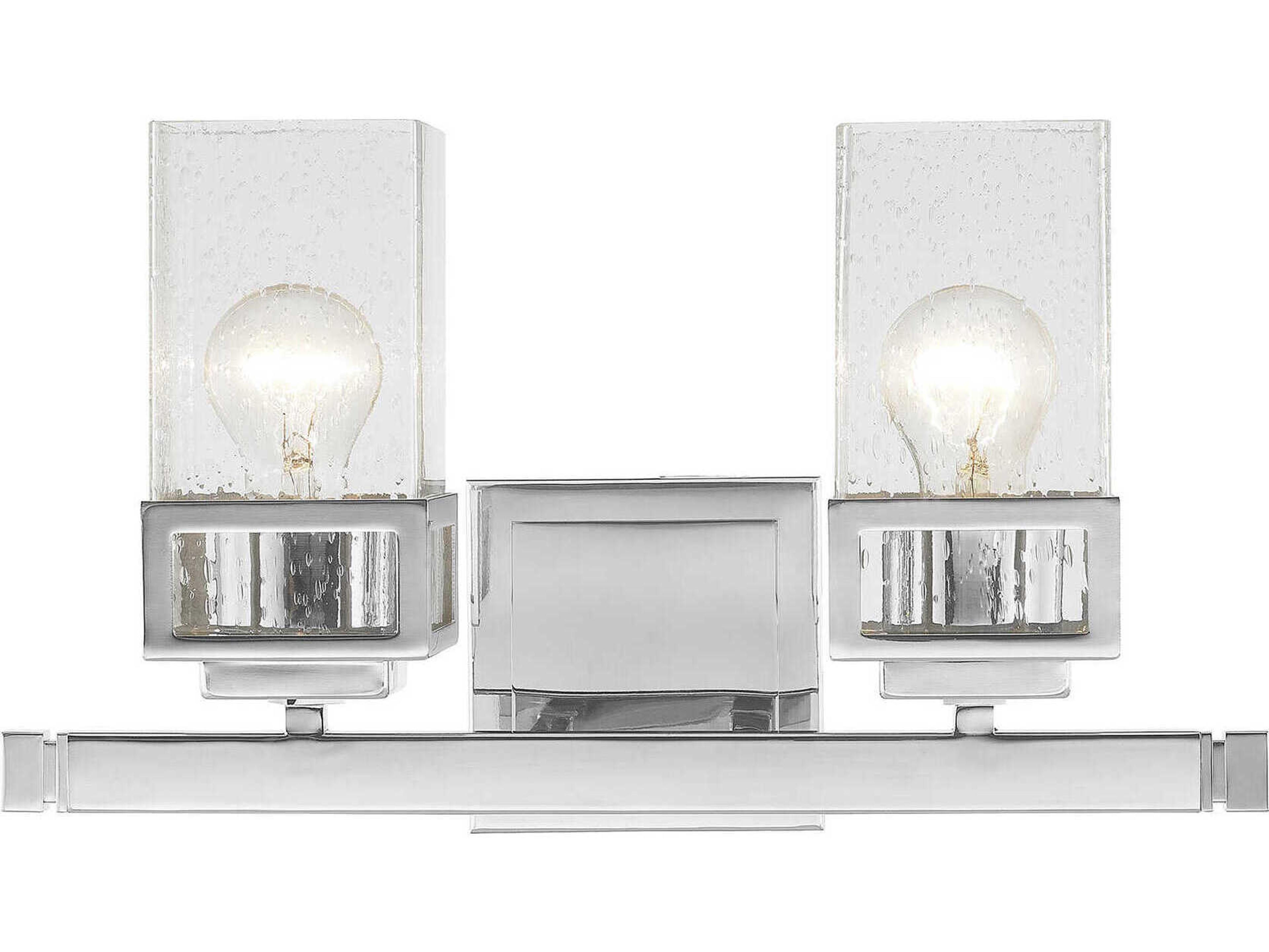 Harding 2-Light Polished Chrome Glass Vanity Light