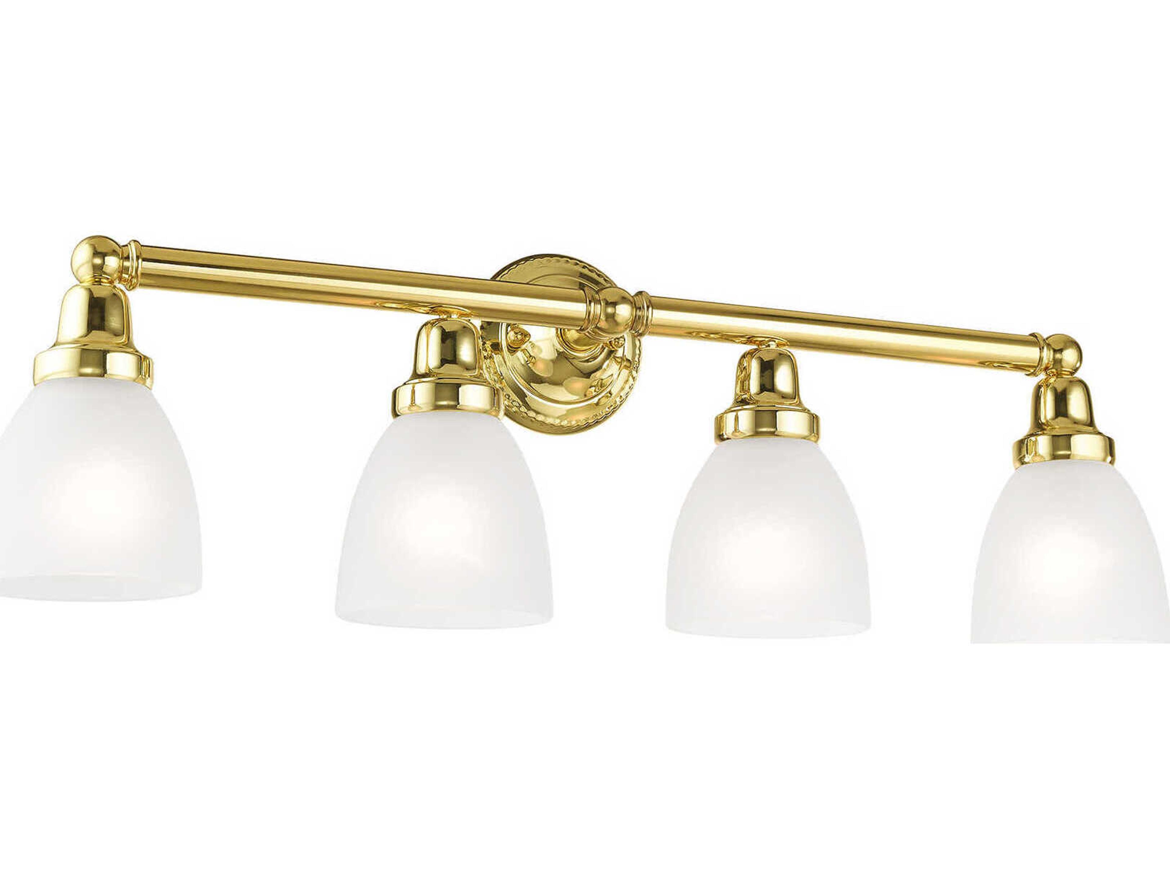Livex Lighting Classic 4-Light Polished Brass Glass Vanity Light