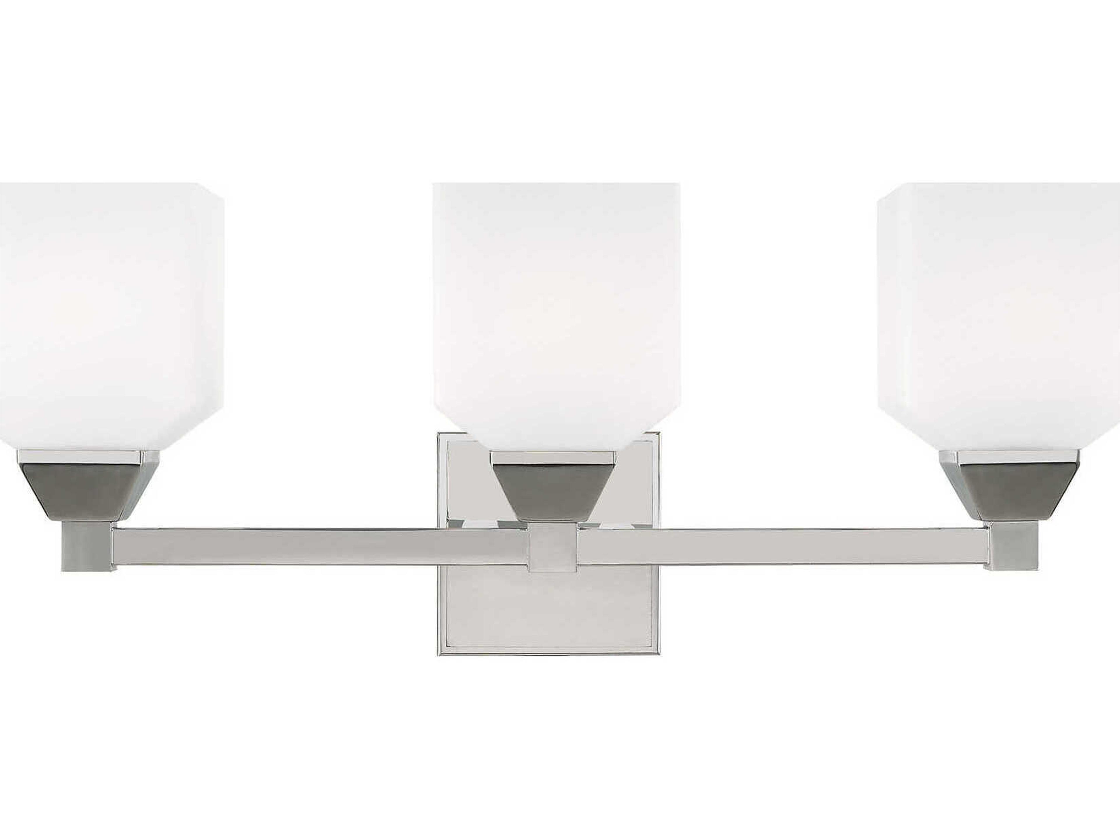 Aragon 3-Light Polished Chrome Glass Vanity Light