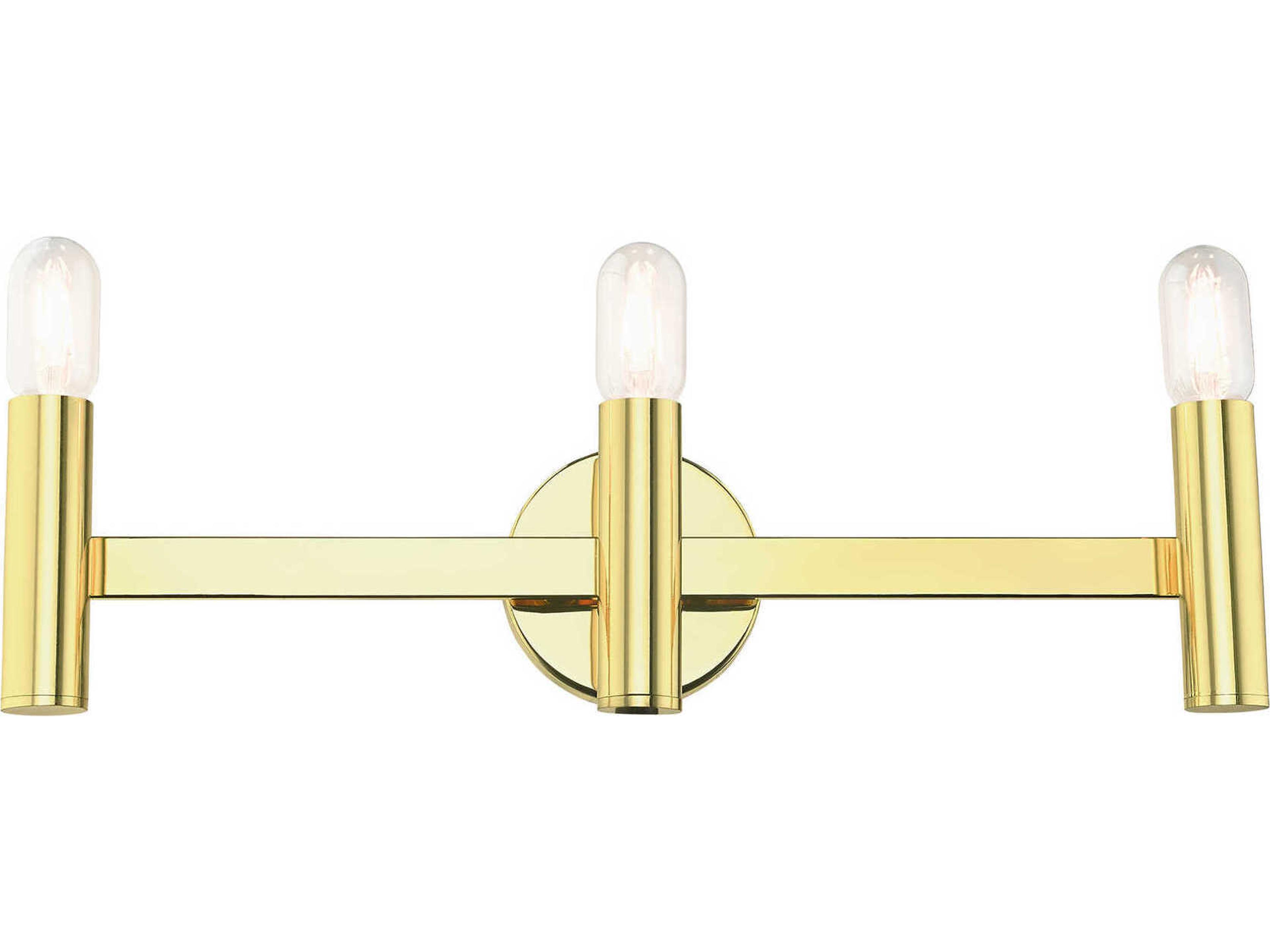 Livex Lighting Copenhagen 3-Light Polished Brass Vanity Light