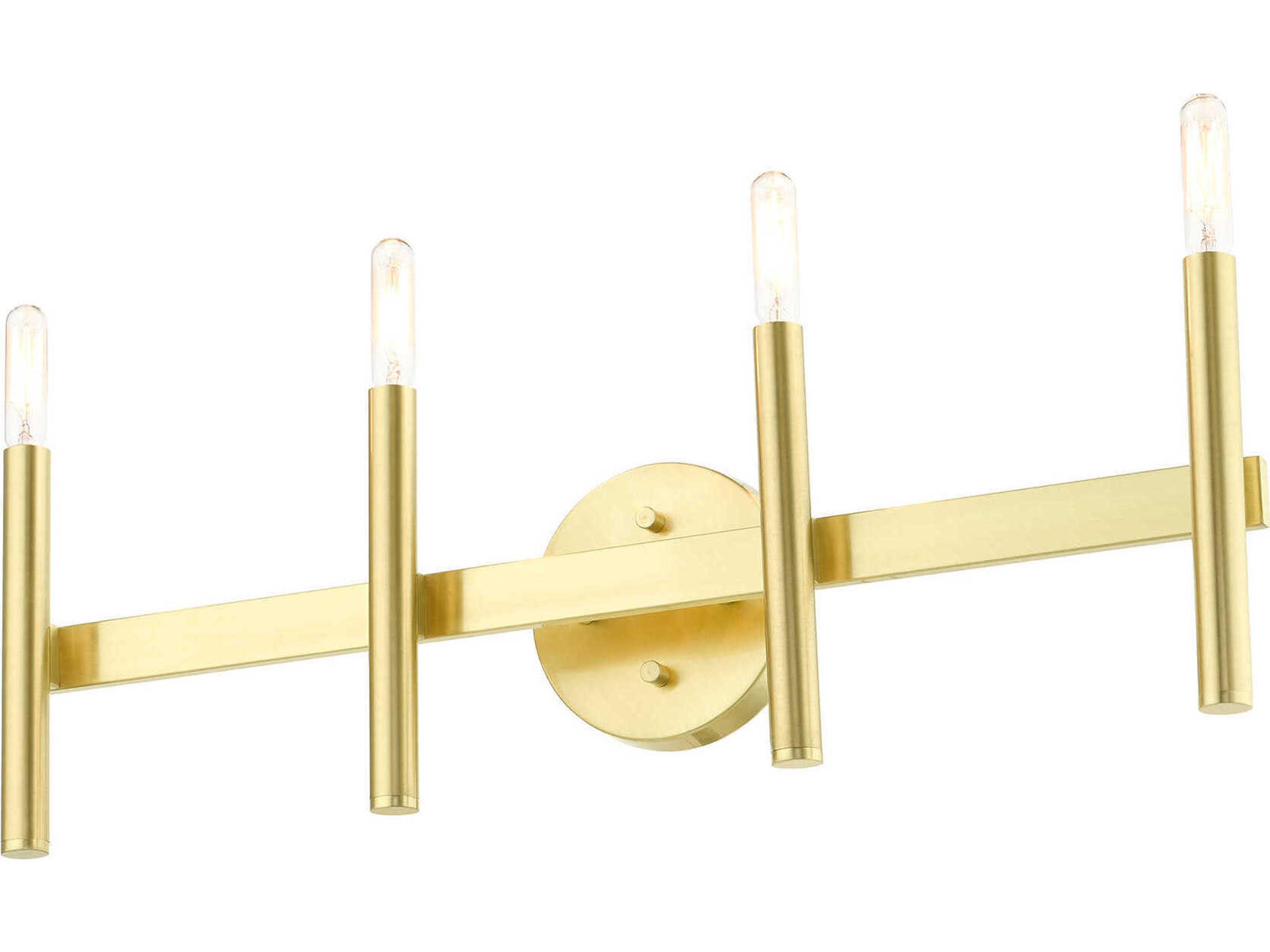 Livex Lighting Copenhagen 4-Light Satin Brass Vanity Light