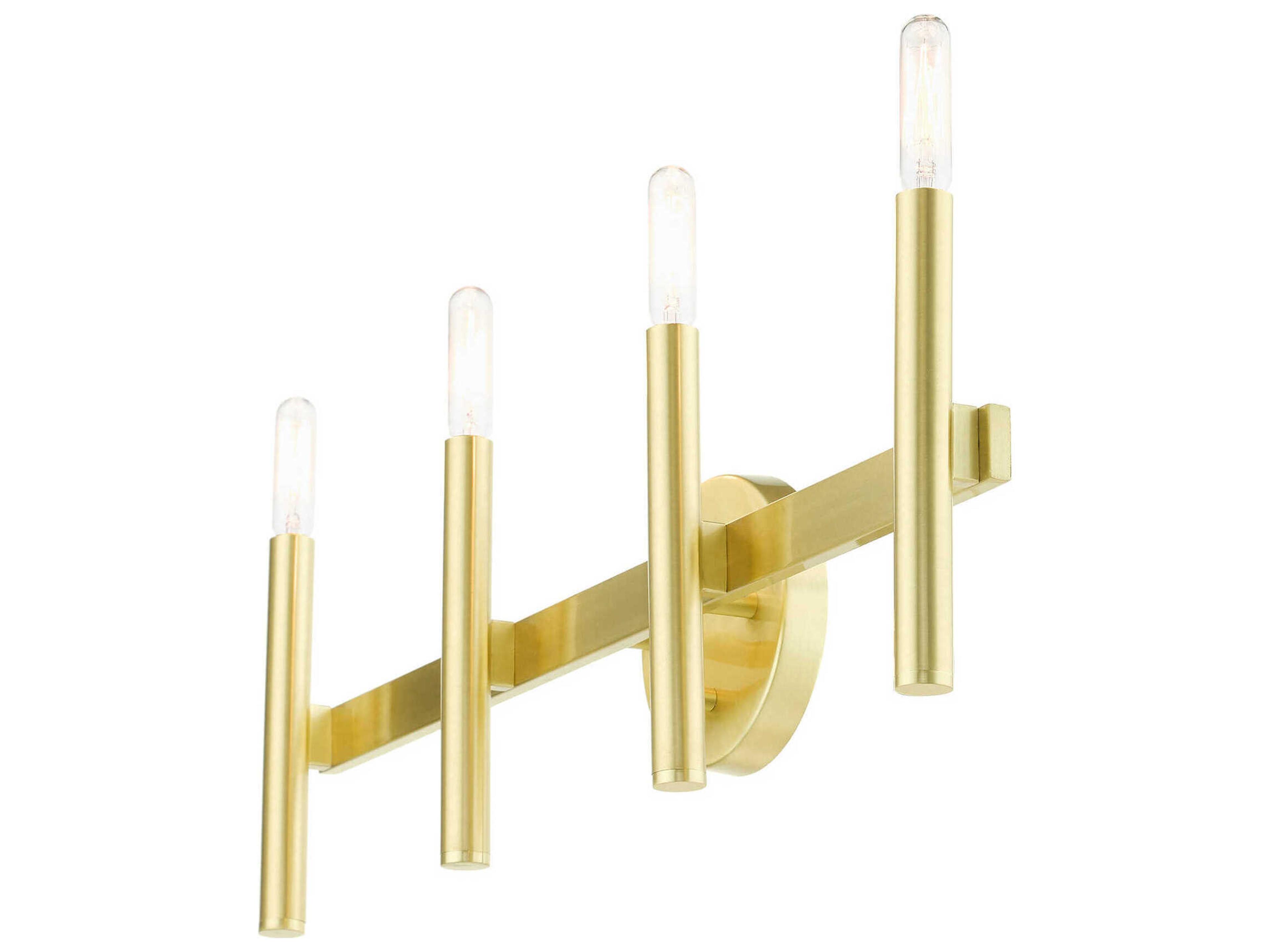 Livex Lighting Copenhagen 4-Light Satin Brass Vanity Light