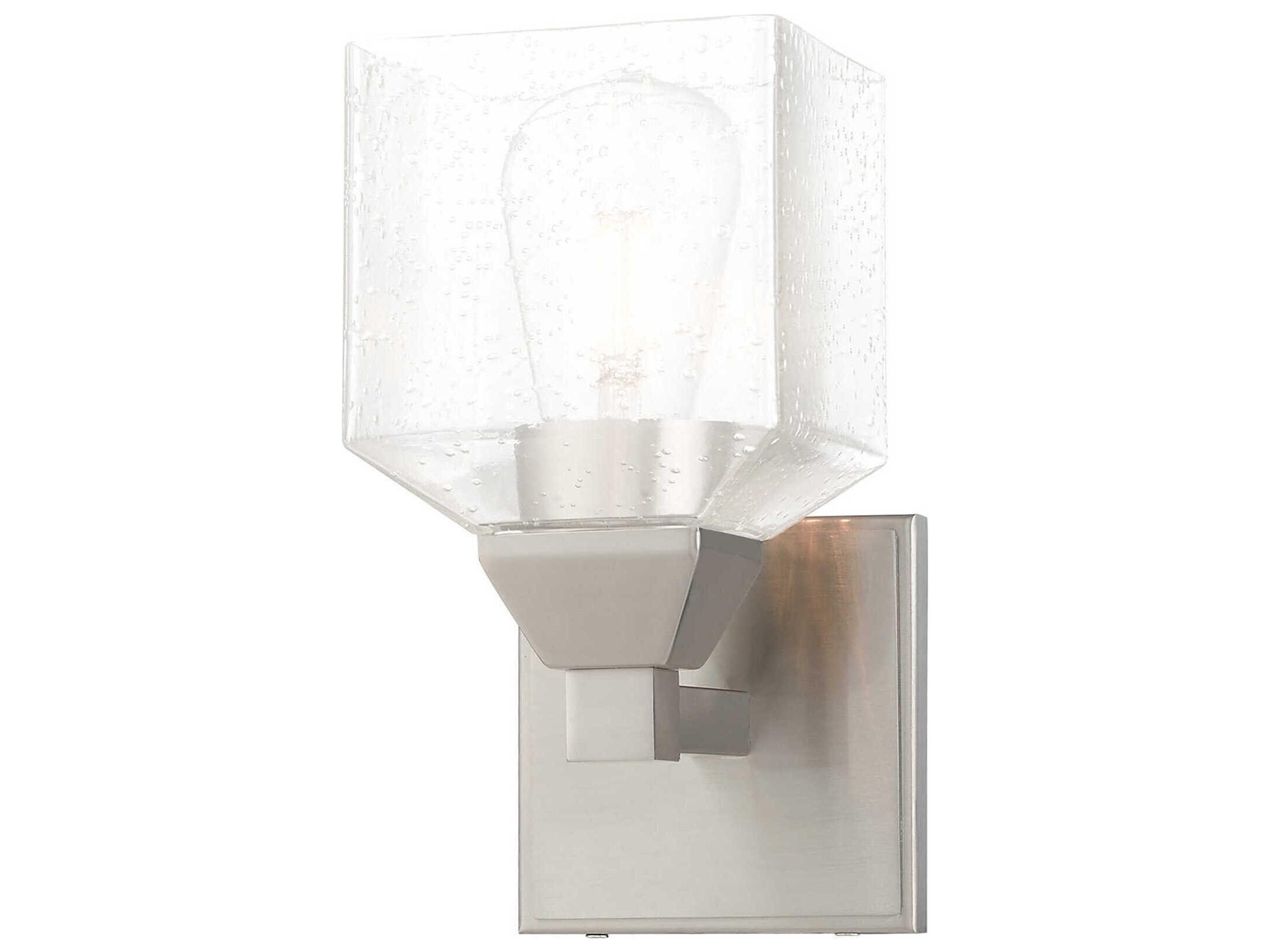 Livex Lighting Aragon 1-Light Brushed Nickel Clear Glass Wall Sconce