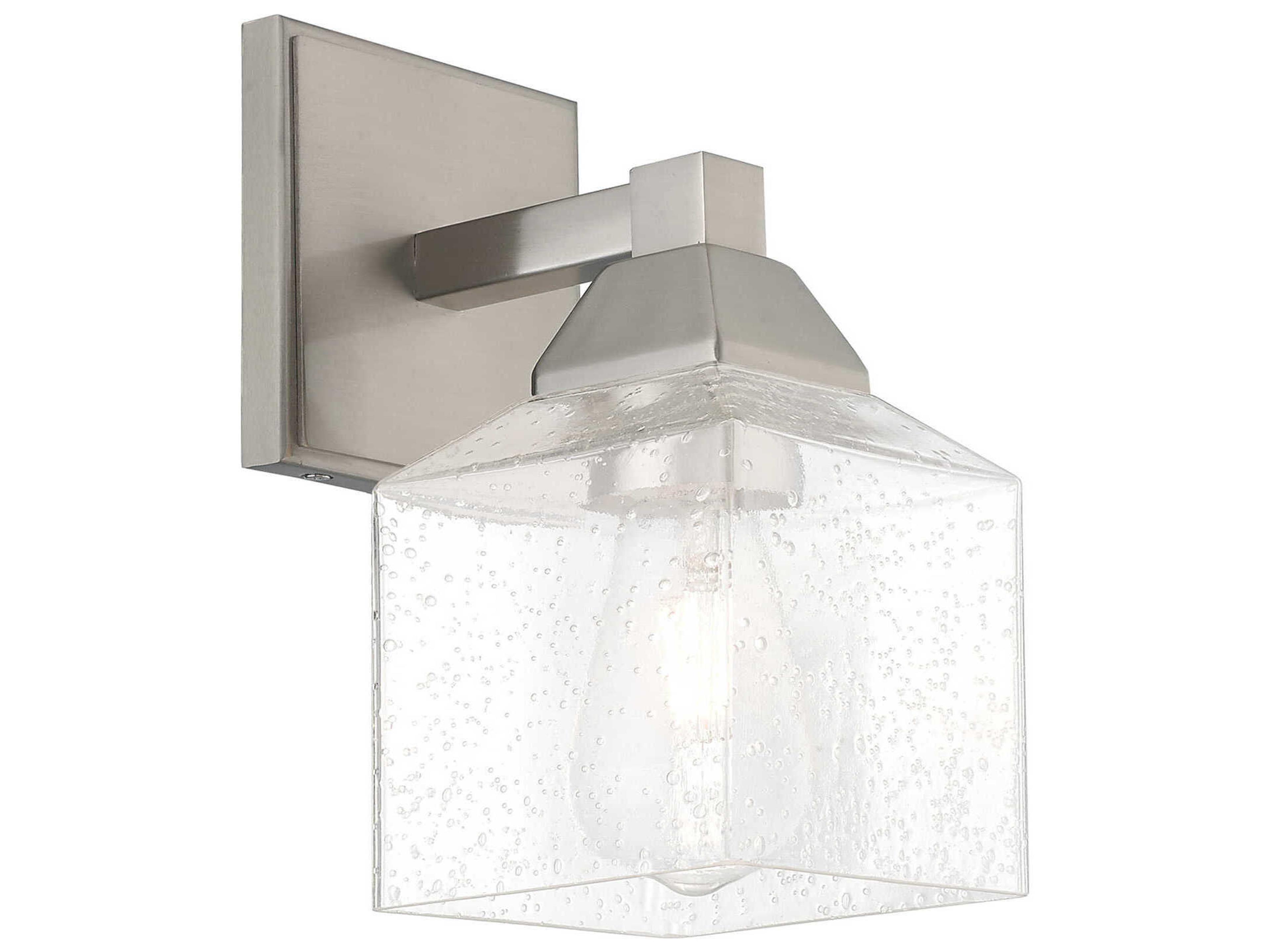 Livex Lighting Aragon 1-Light Brushed Nickel Clear Glass Wall Sconce