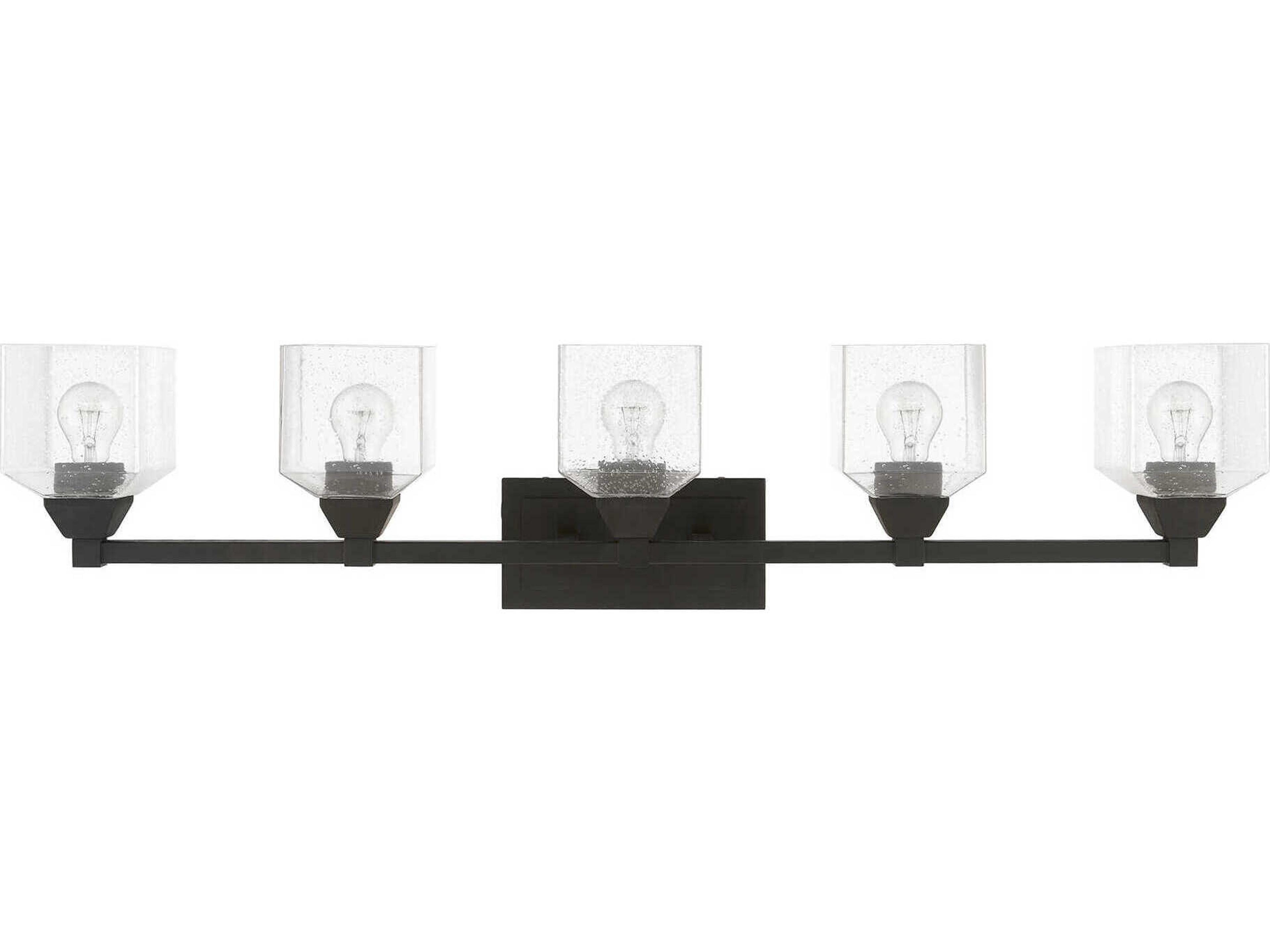 Aragon 5-Light Black Glass Vanity Light