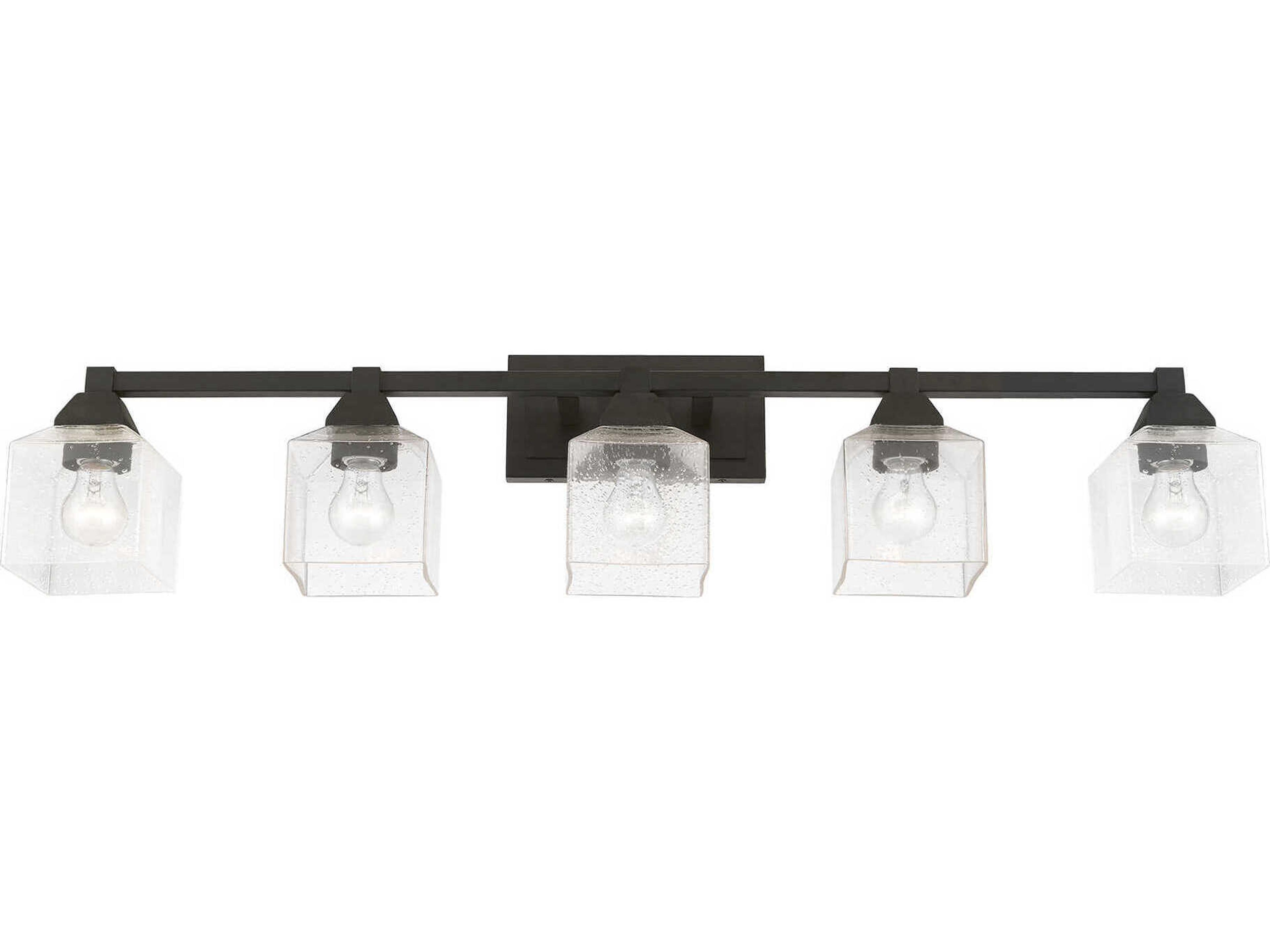 Livex Lighting Aragon 5-Light Black Glass Vanity Light