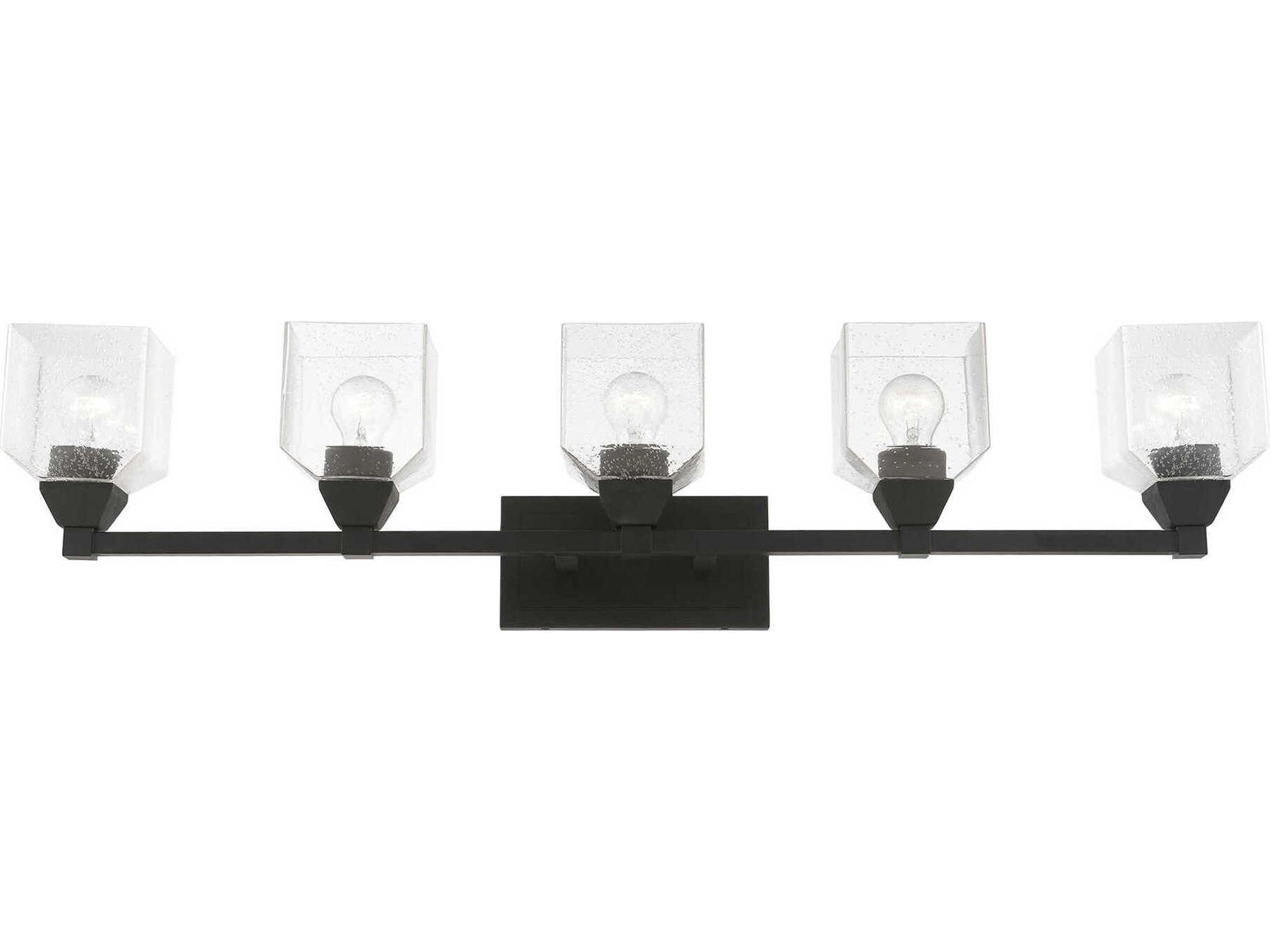 Livex Lighting Aragon 5-Light Black Glass Vanity Light
