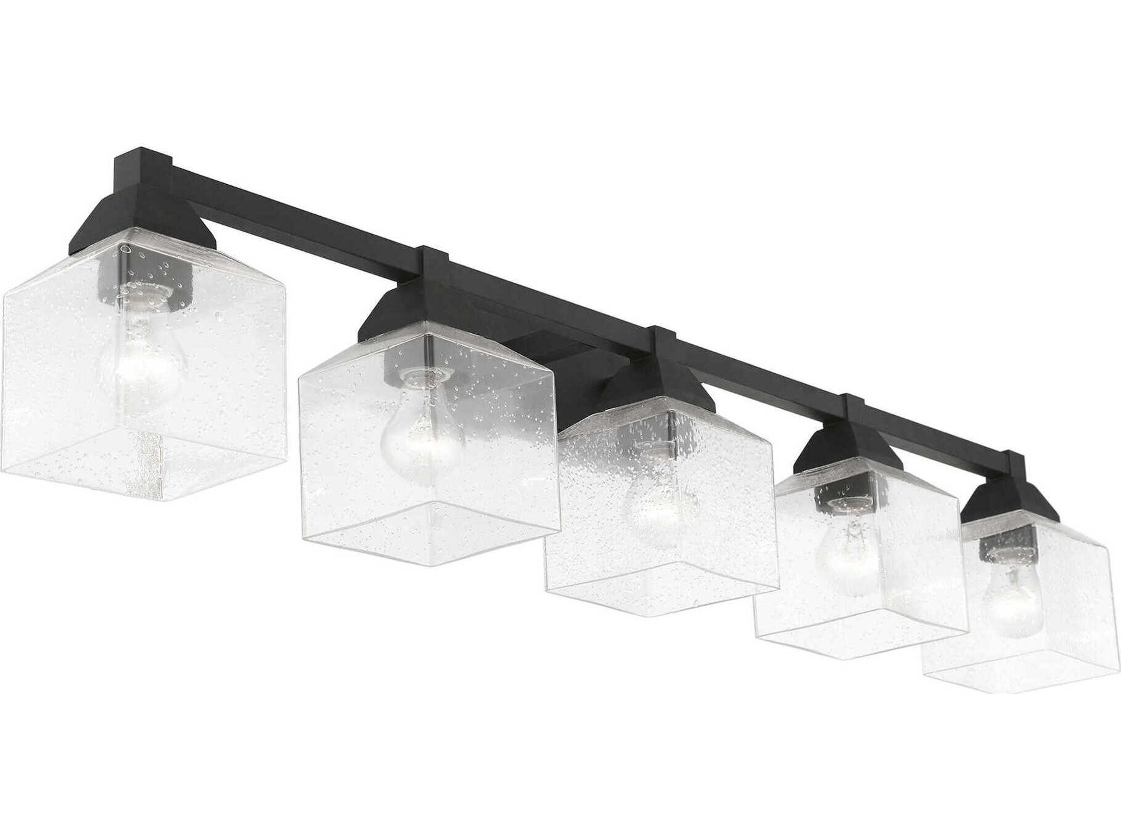 Livex Lighting Aragon 5-Light Black Glass Vanity Light