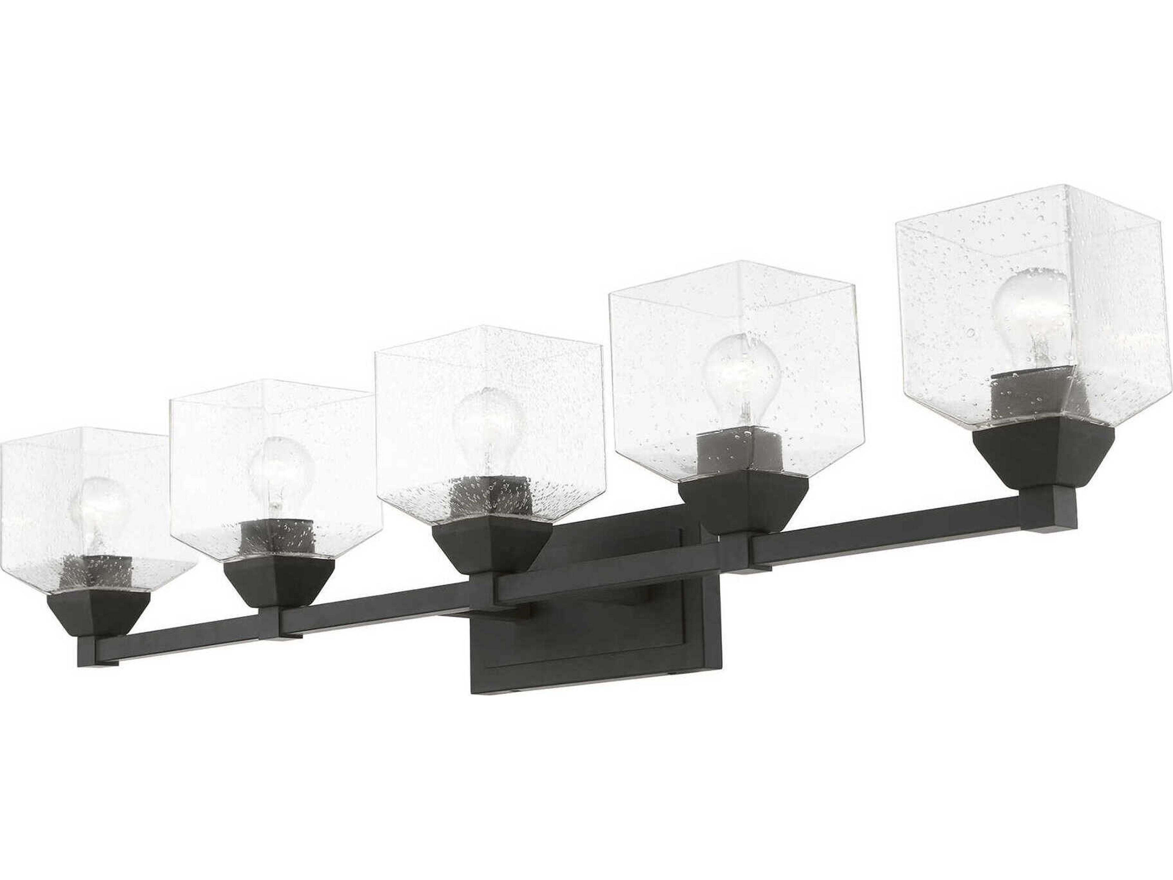 Livex Lighting Aragon 5-Light Black Glass Vanity Light