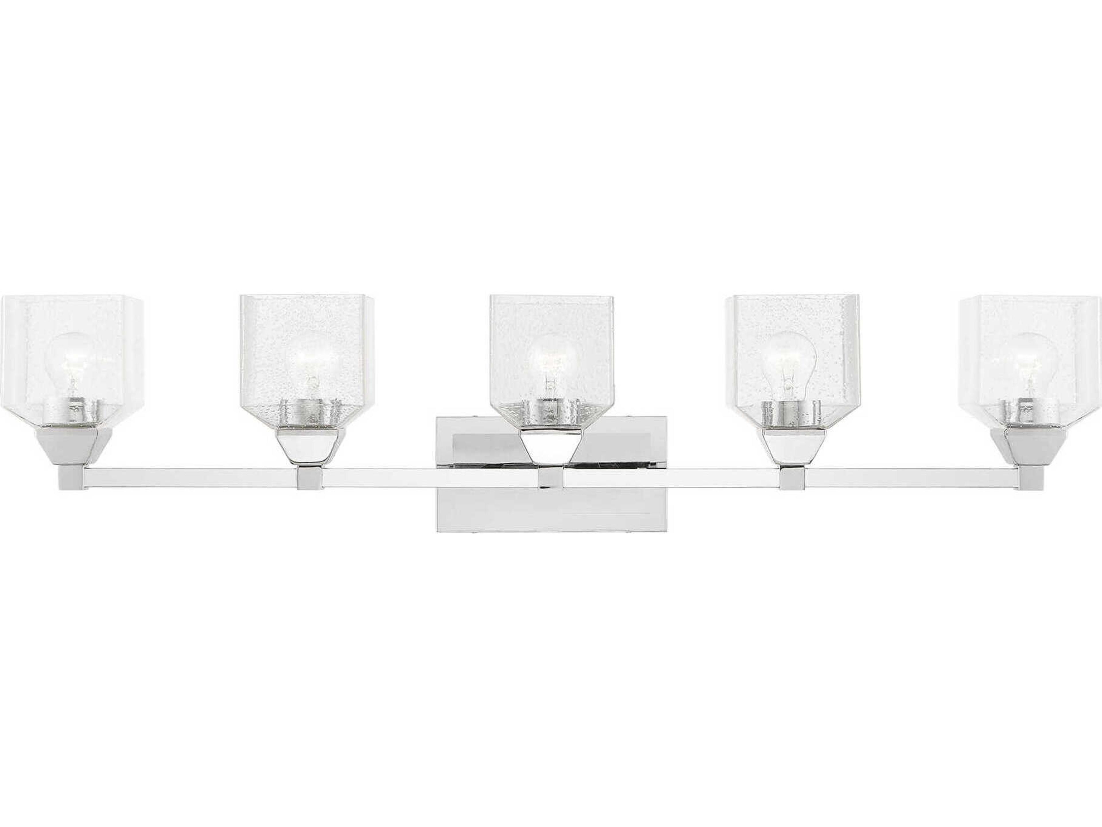 Aragon 5-Light Polished Chrome Glass Vanity Light