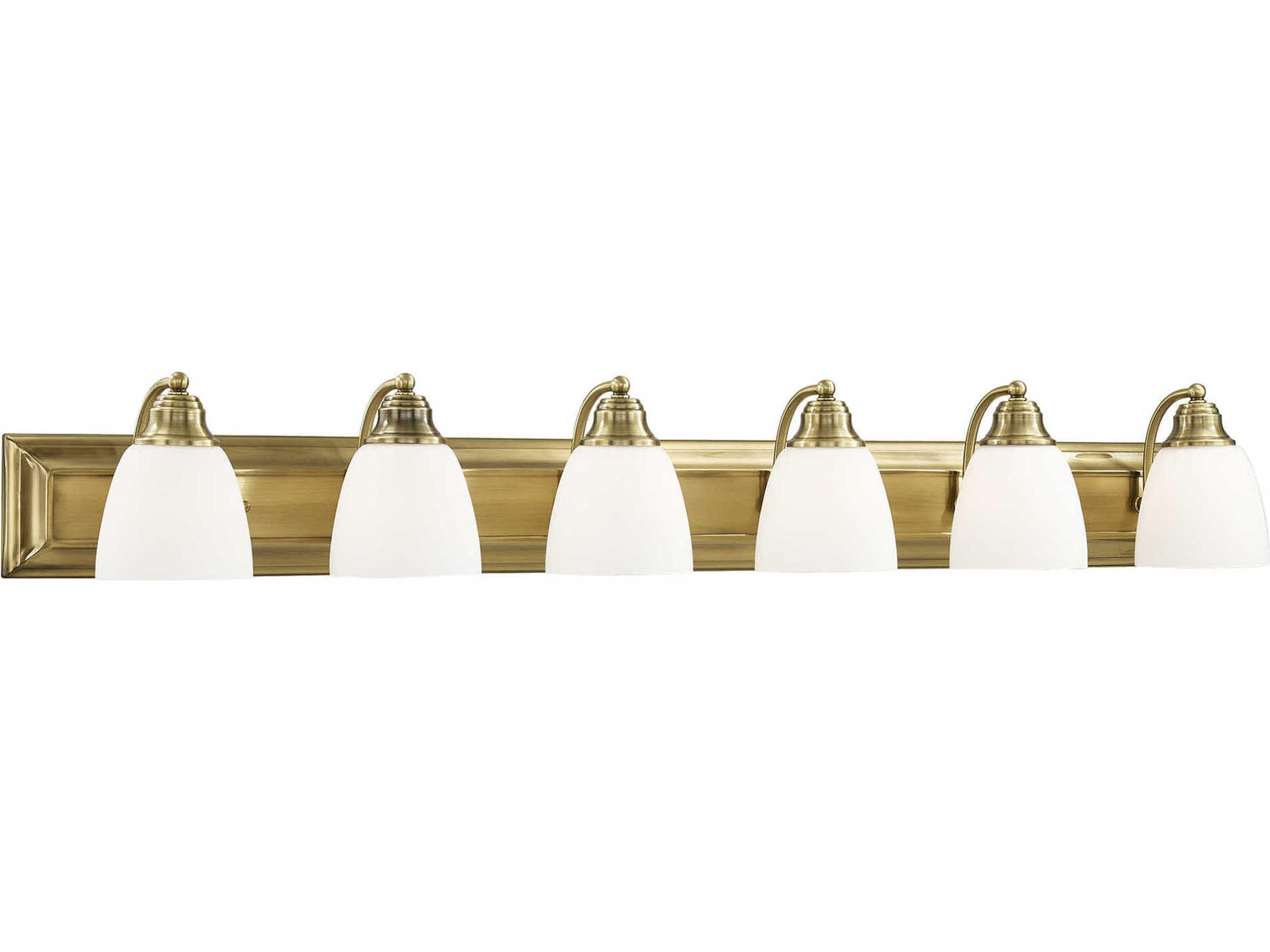 Springfield 6-Light Antique Brass Glass Vanity Light