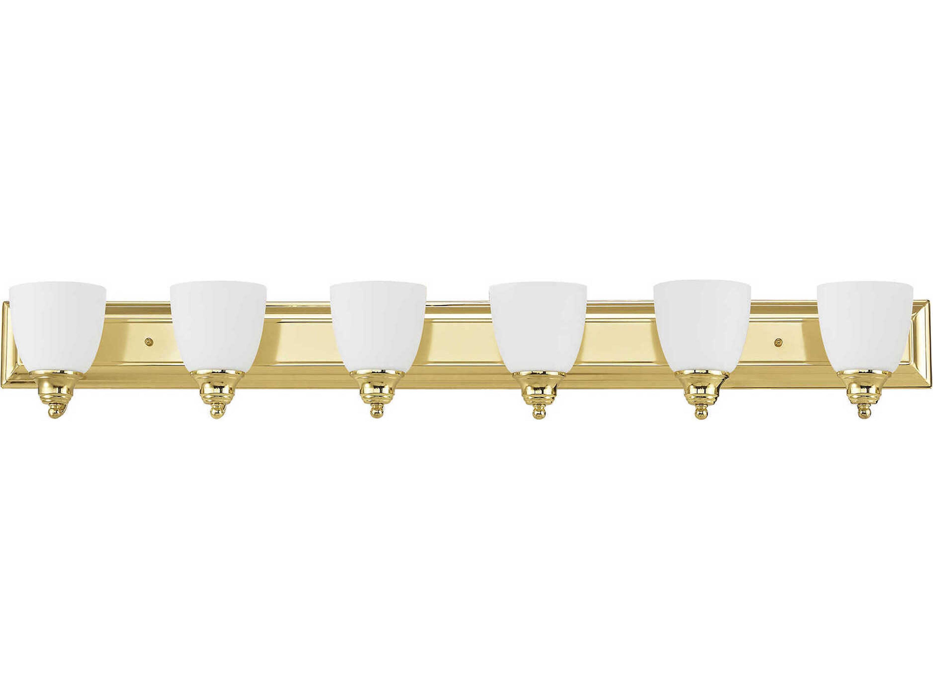 Livex Lighting Springfield 6-Light Polished Brass Glass Vanity Light