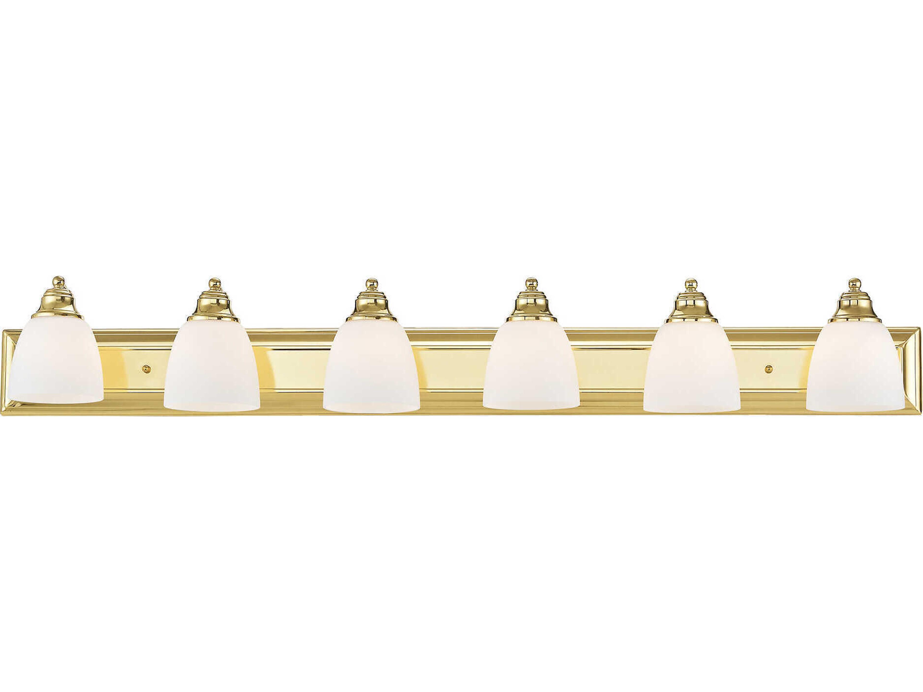 Livex Lighting Springfield 6-Light Polished Brass Glass Vanity Light