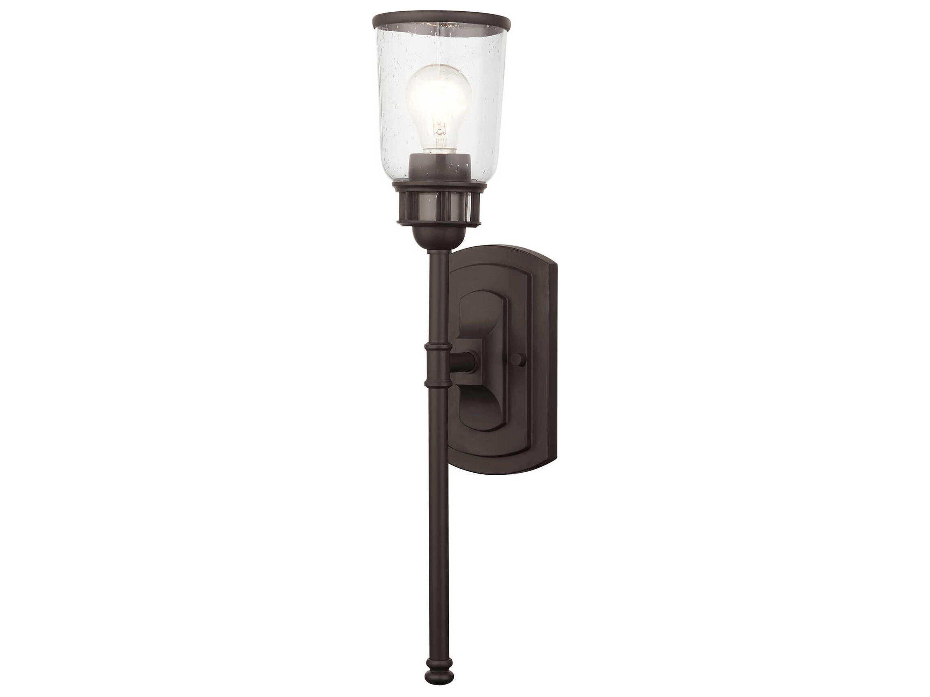 Lawrenceville 1-Light Bronze Clear Glass Wall Sconce