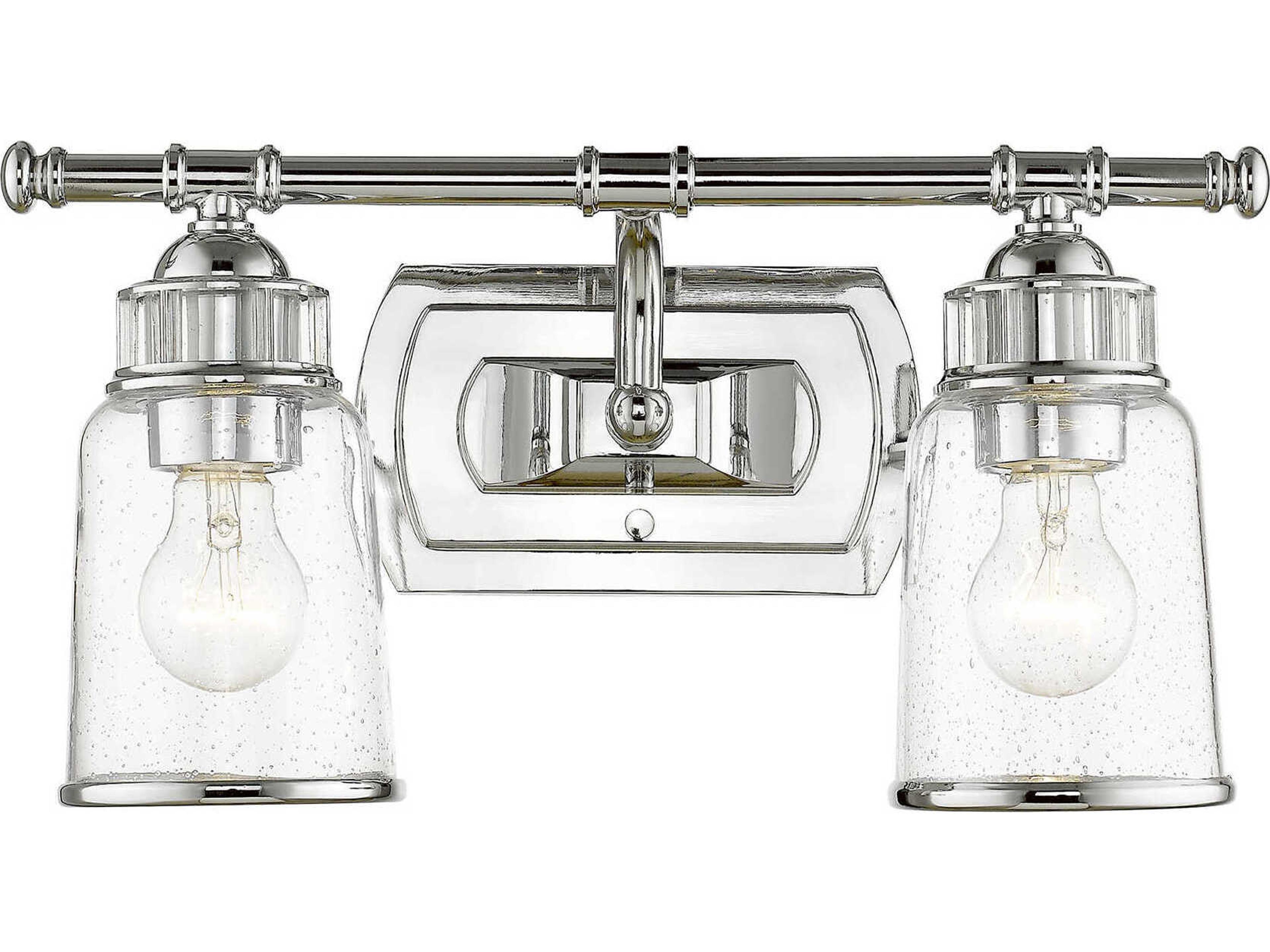 Lawrenceville 2-Light Polished Chrome Clear Glass Vanity Light