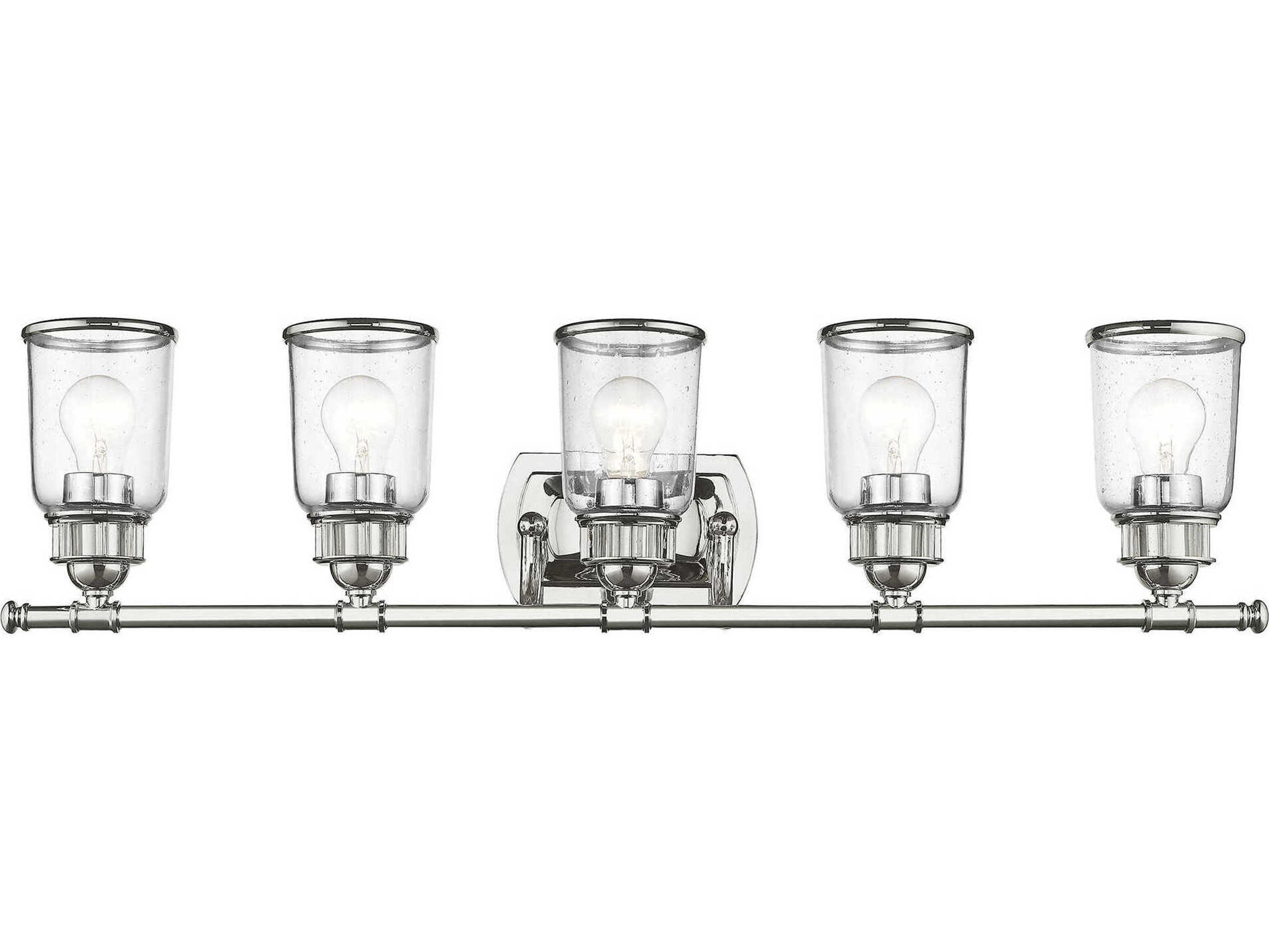 Lawrenceville 5-Light Polished Chrome Clear Glass Vanity Light