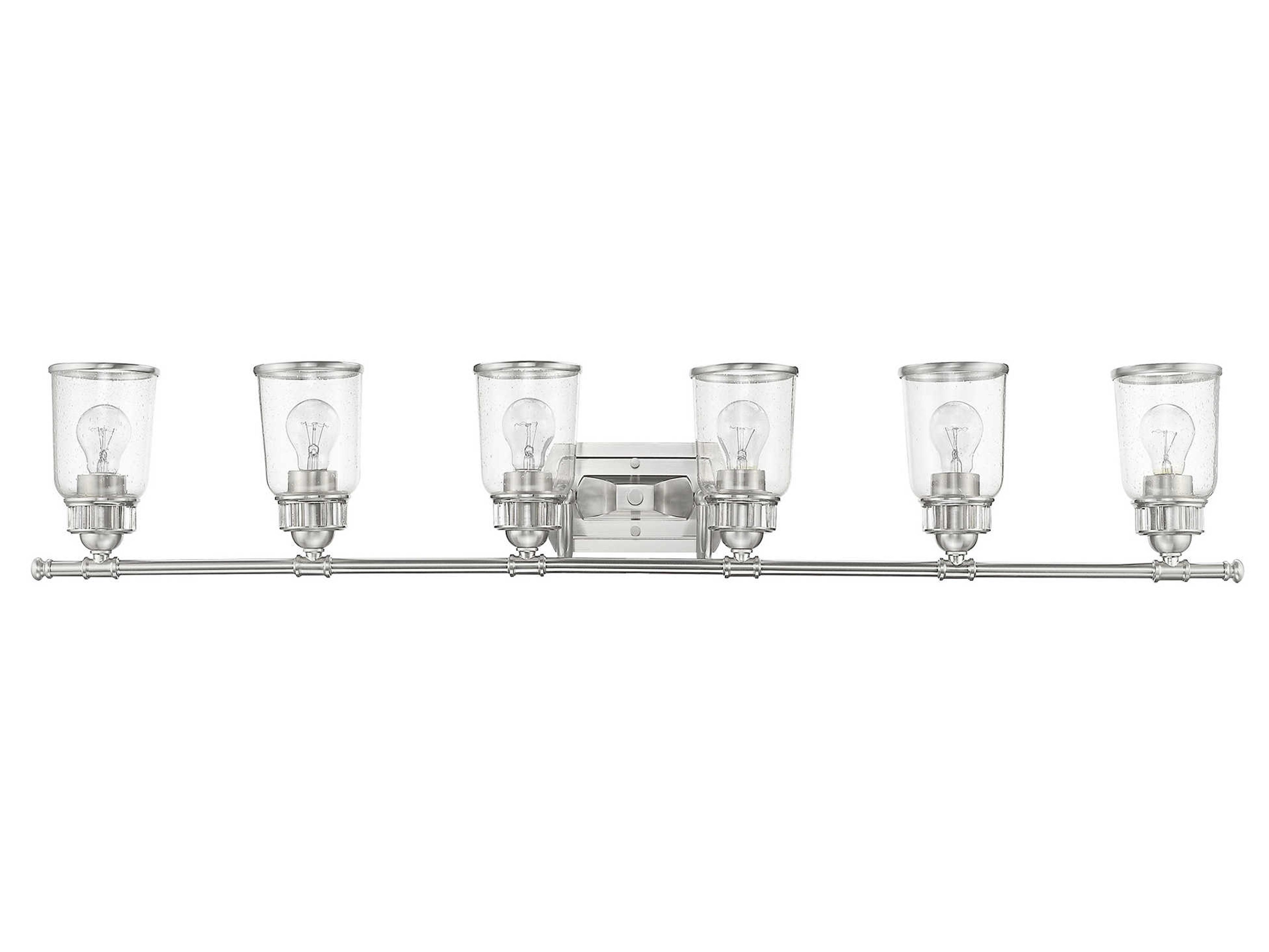 Livex Lighting Lawrenceville 6-Light Brushed Nickel Glass Vanity Light