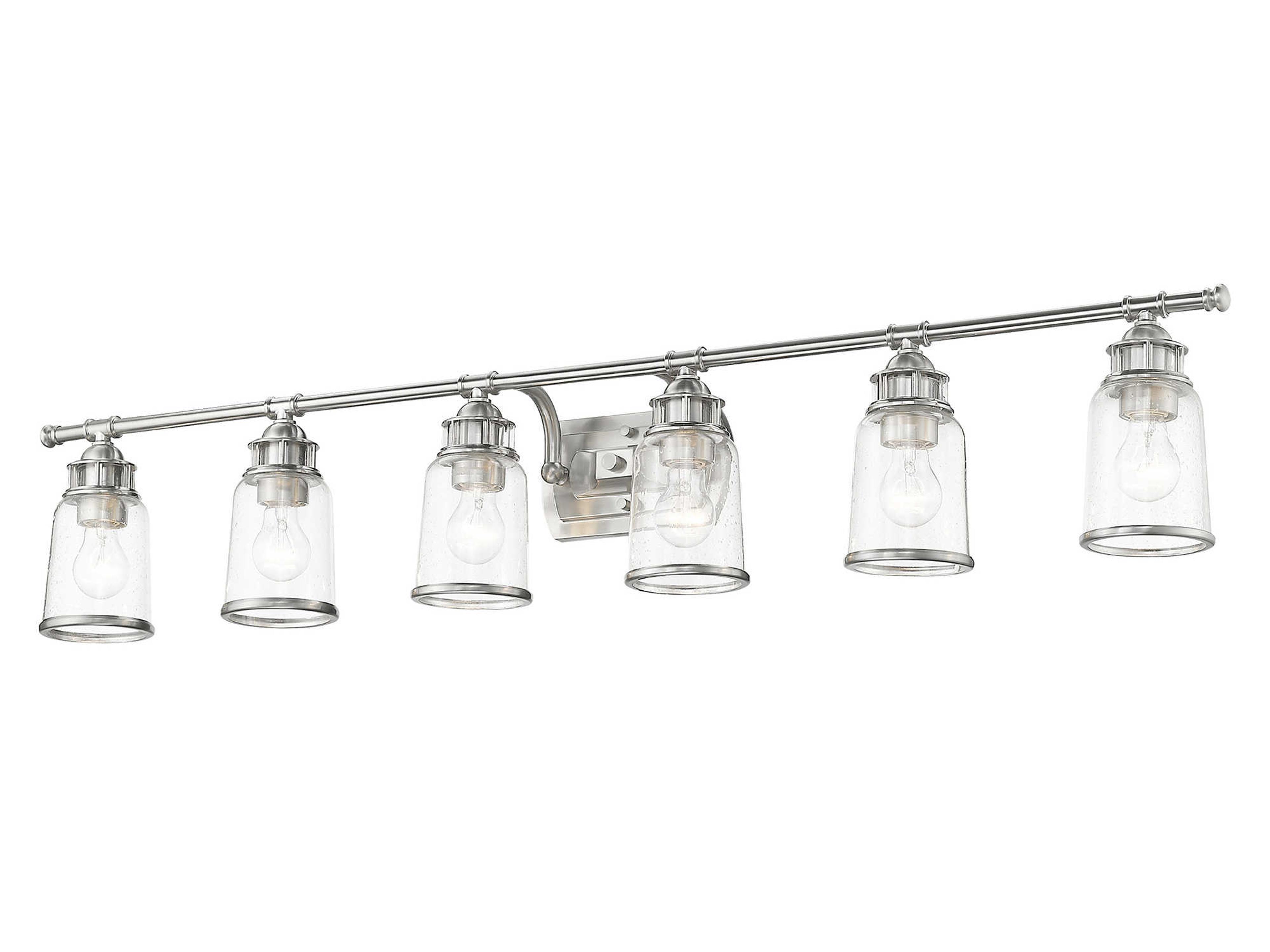 Livex Lighting Lawrenceville 6-Light Brushed Nickel Glass Vanity Light