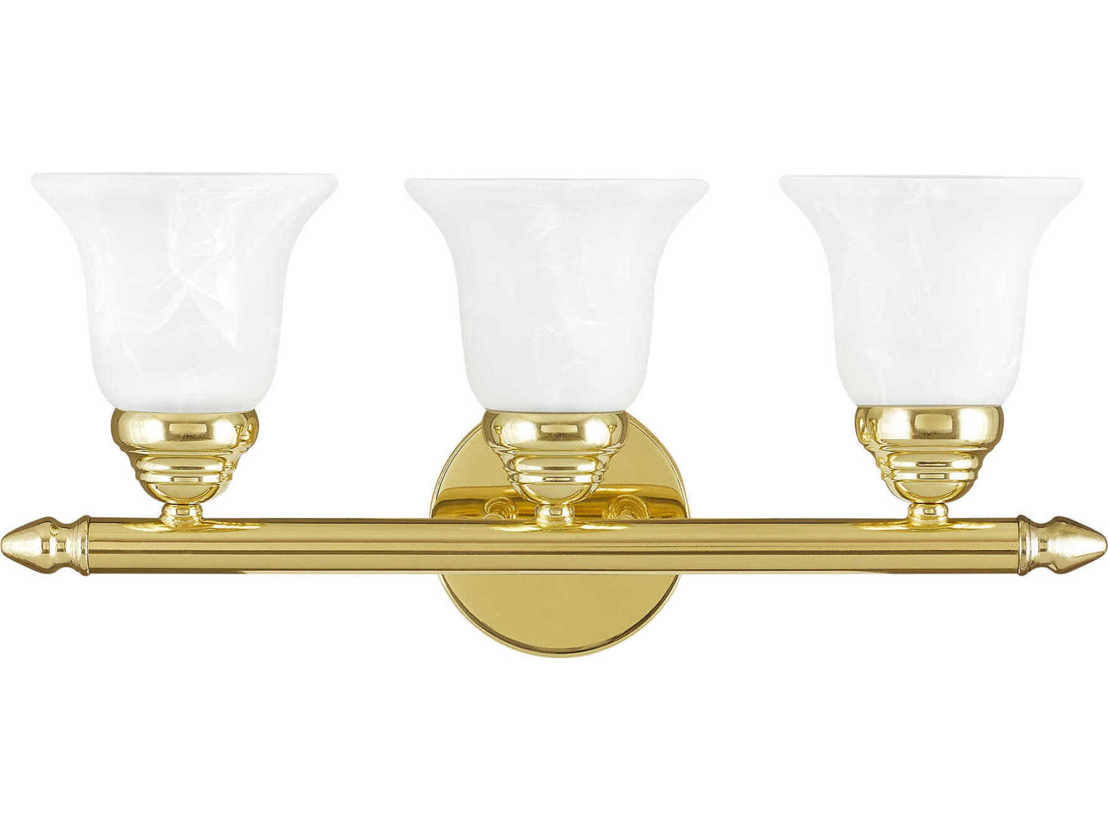 Livex Lighting Neptune 3-Light Polished Brass Glass Vanity Light