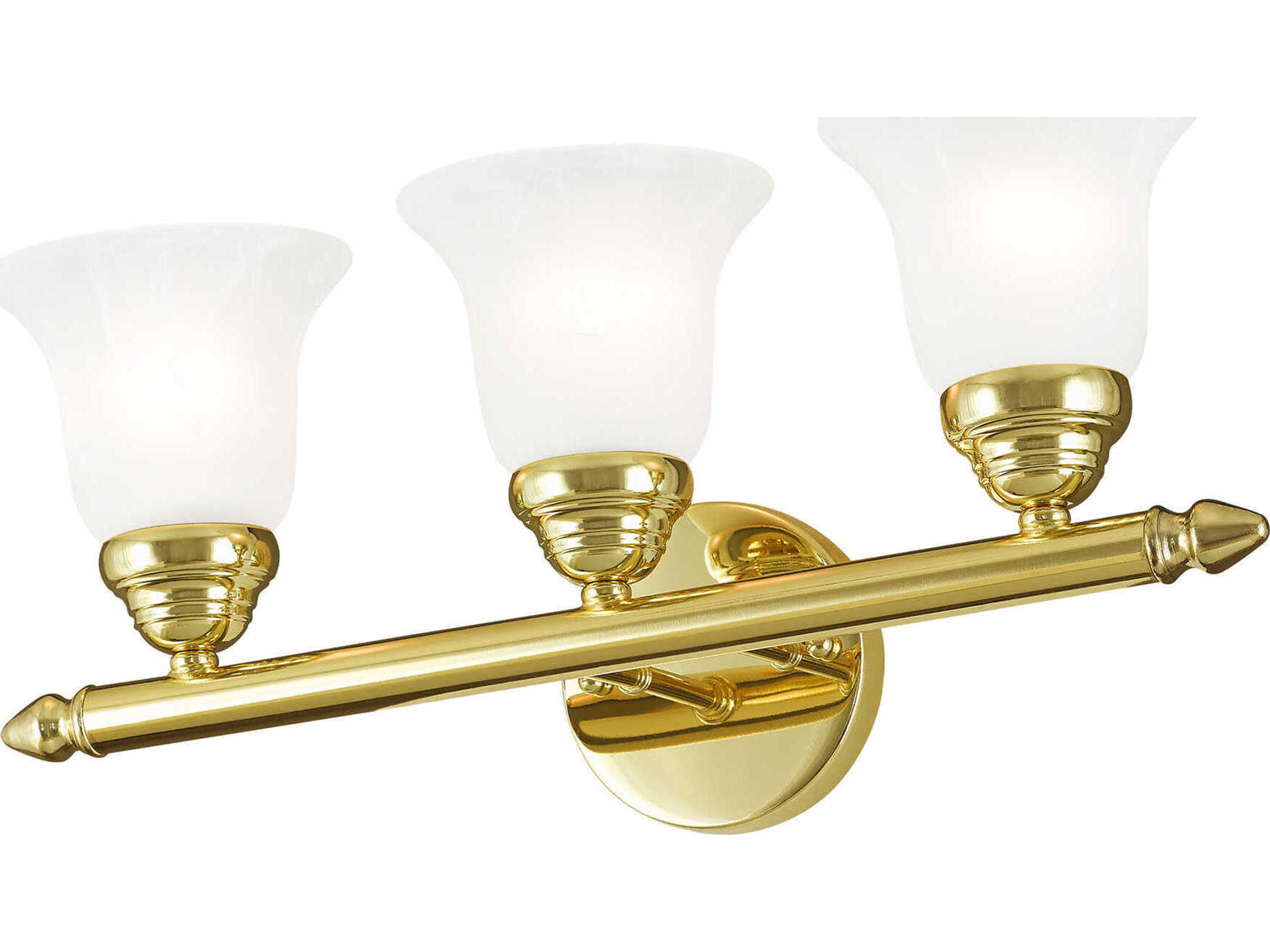 Livex Lighting Neptune 3-Light Polished Brass Glass Vanity Light