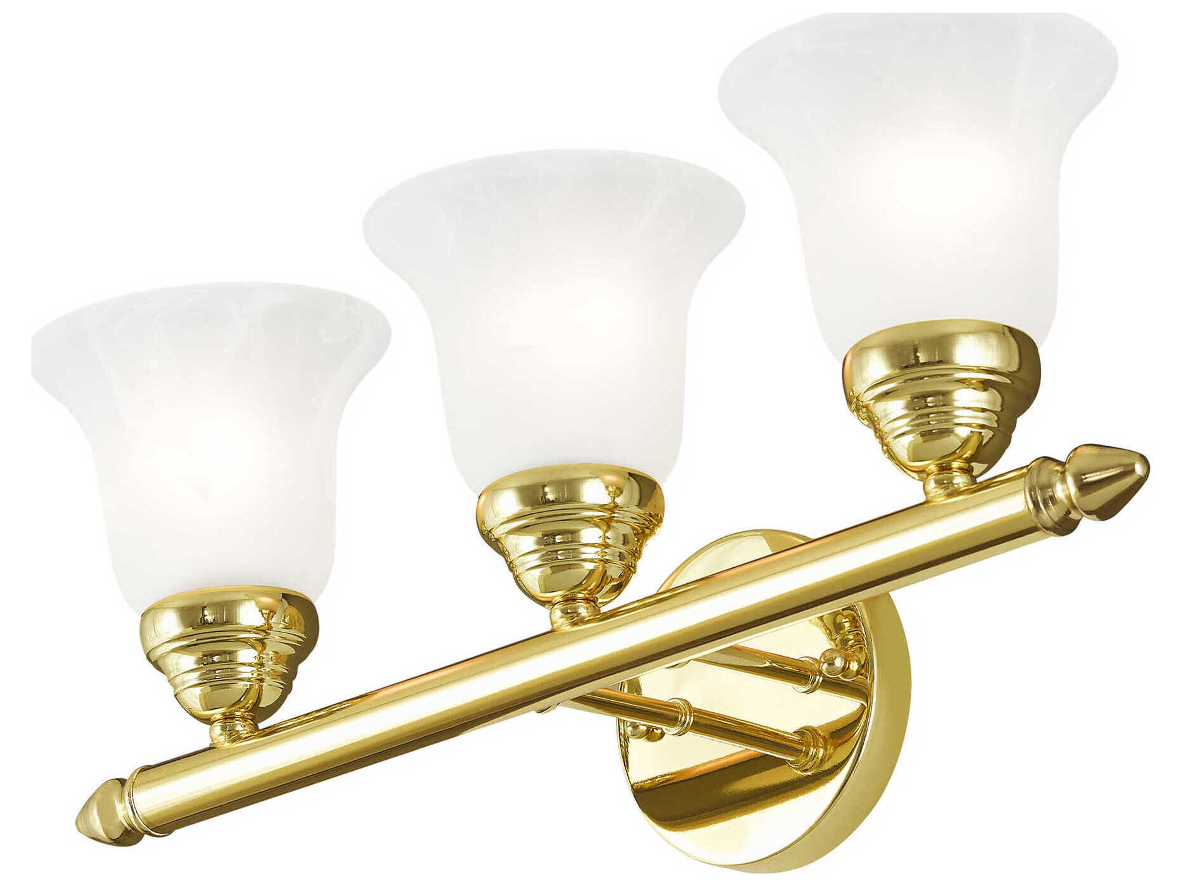 Livex Lighting Neptune 3-Light Polished Brass Glass Vanity Light