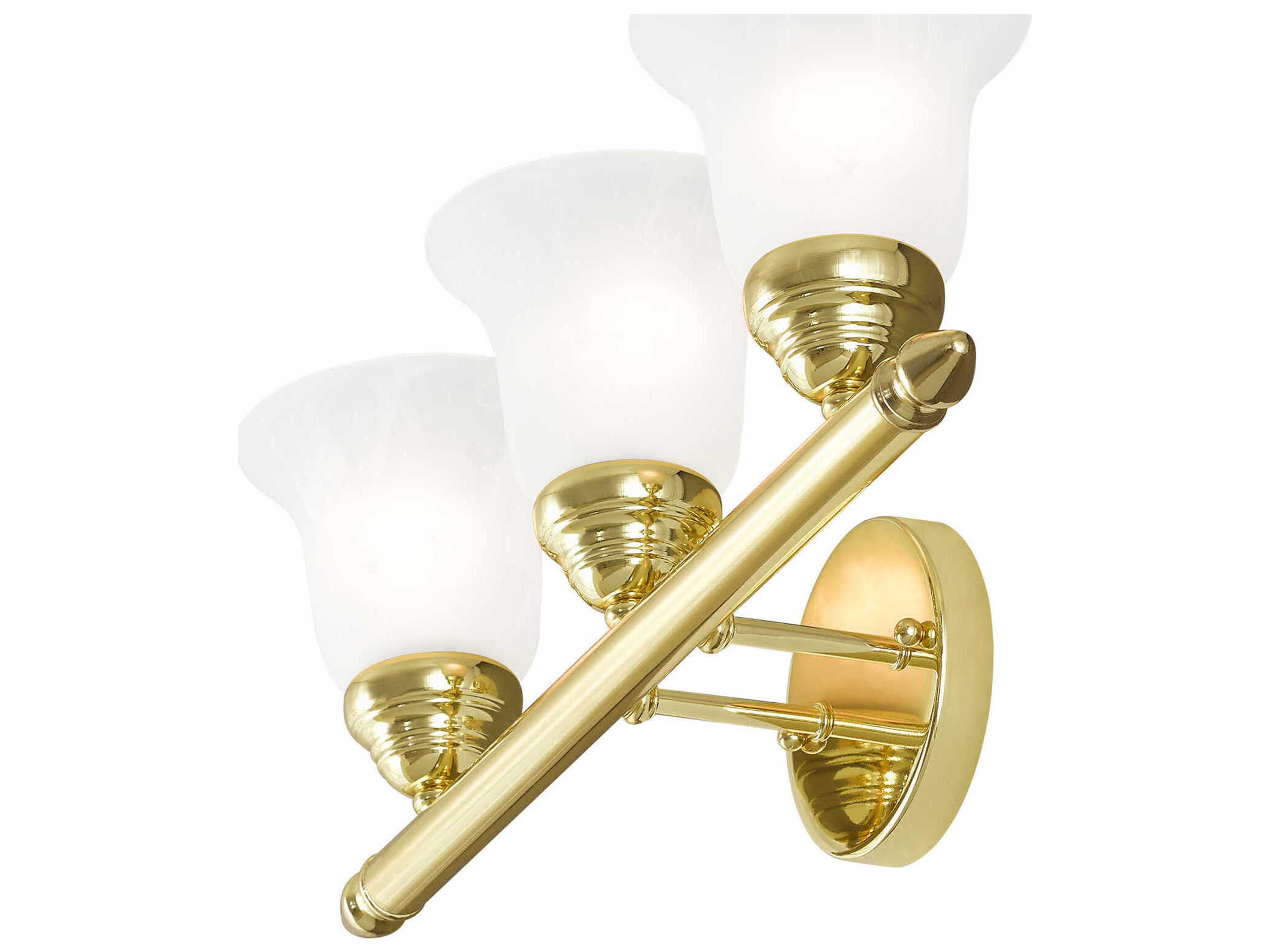 Livex Lighting Neptune 3-Light Polished Brass Glass Vanity Light