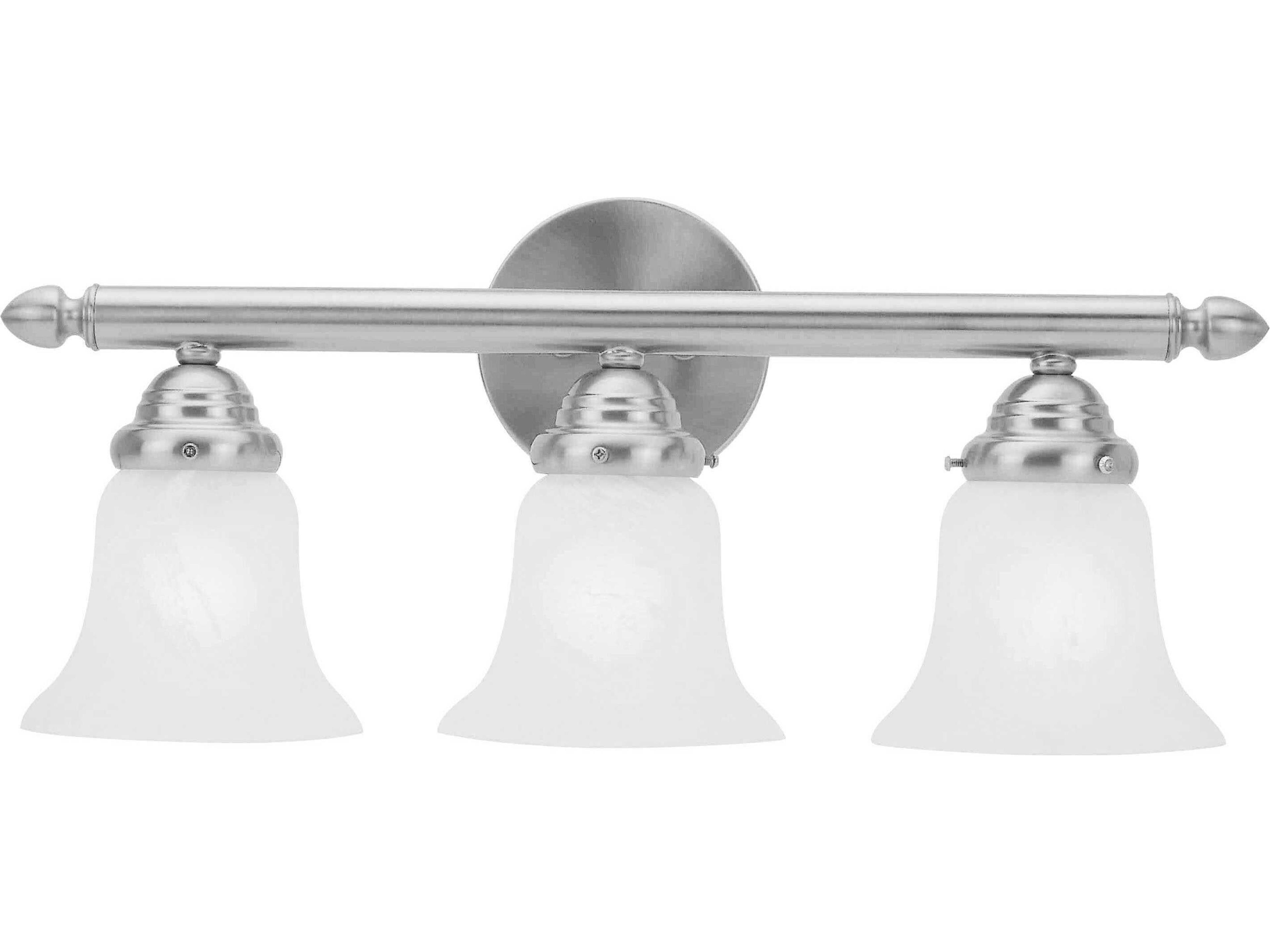 Neptune 3-Light Brushed Nickel Glass Vanity Light