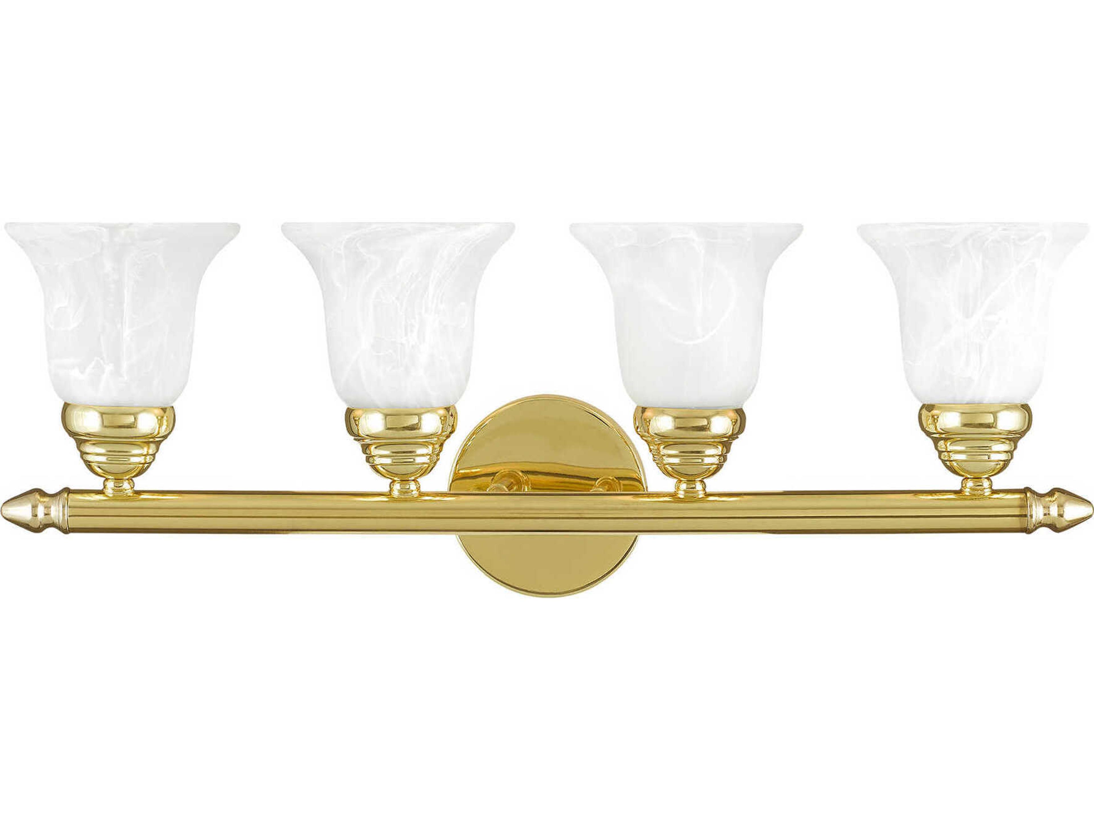 Livex Lighting Neptune 4-Light Polished Brass Glass Vanity Light