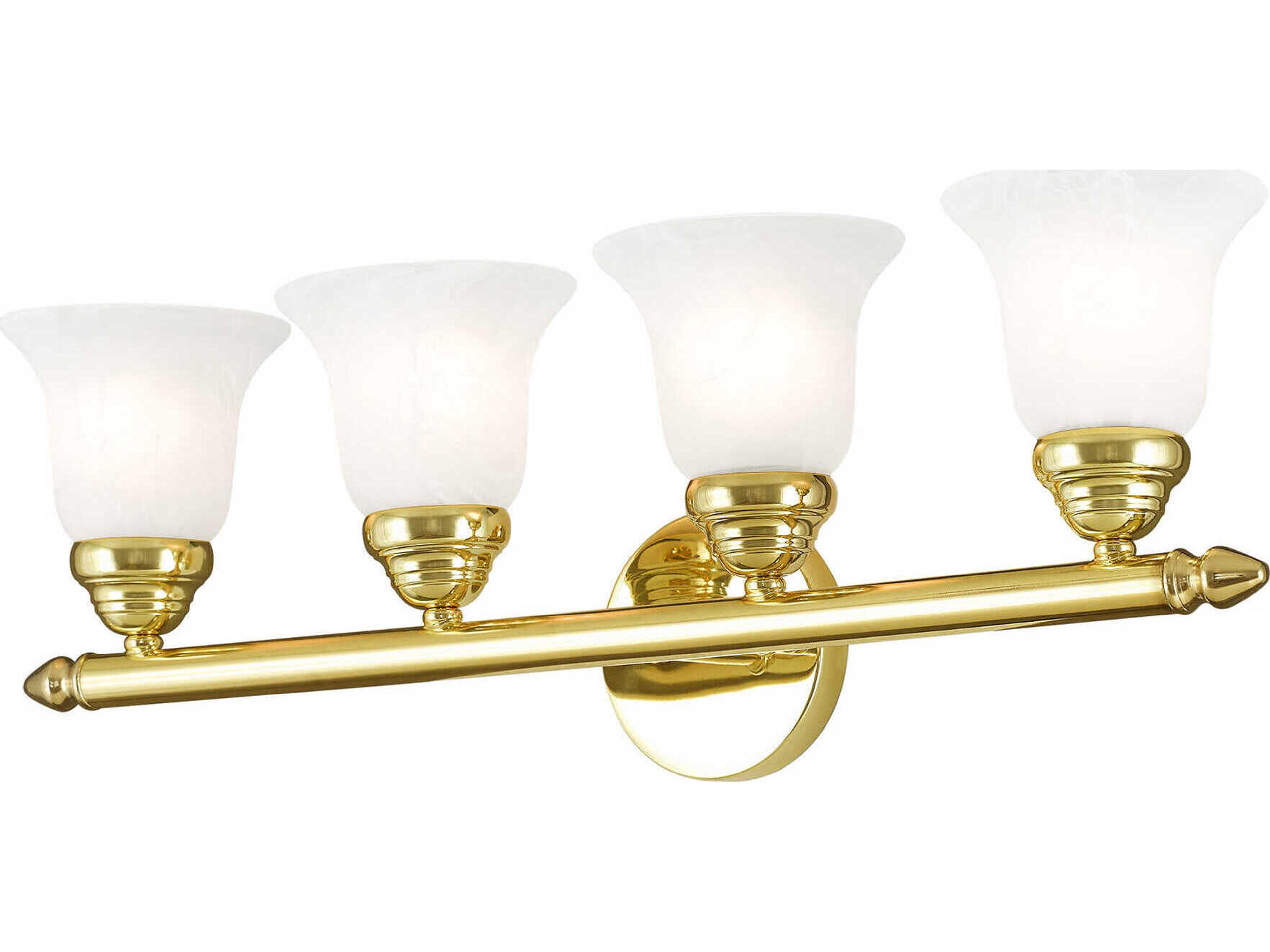 Livex Lighting Neptune 4-Light Polished Brass Glass Vanity Light