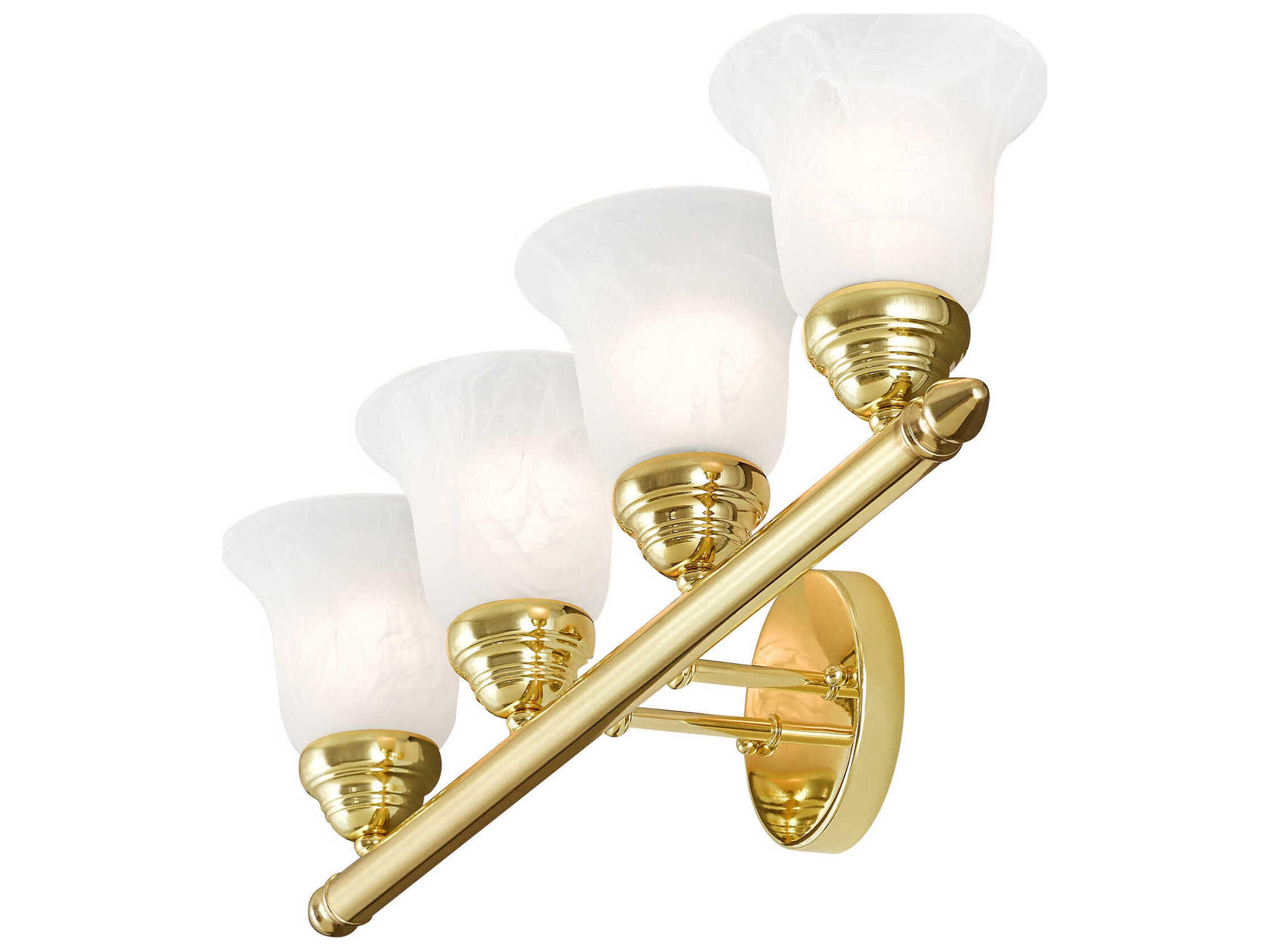 Livex Lighting Neptune 4-Light Polished Brass Glass Vanity Light
