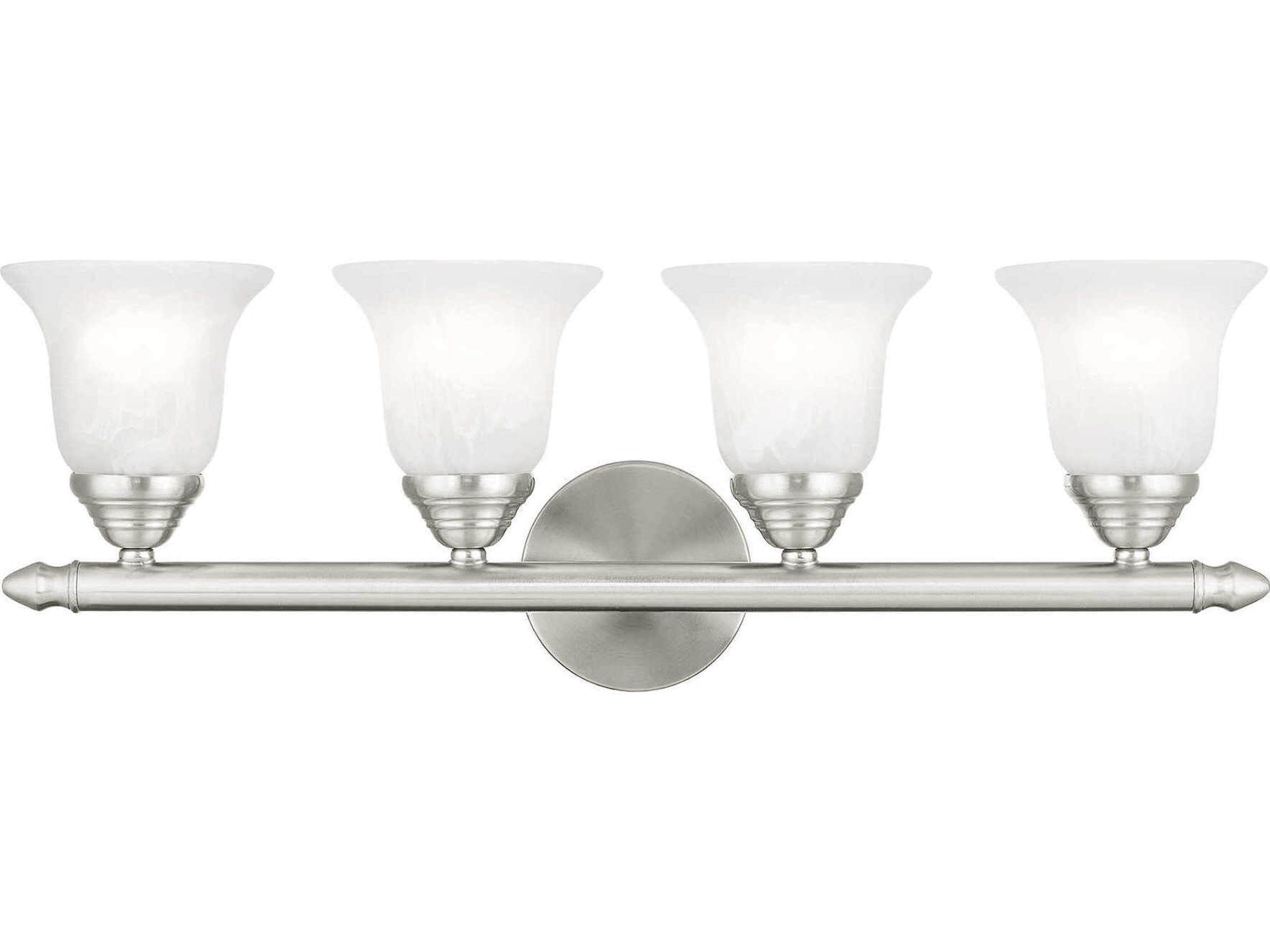 Neptune 4-Light Brushed Nickel Glass Vanity Light